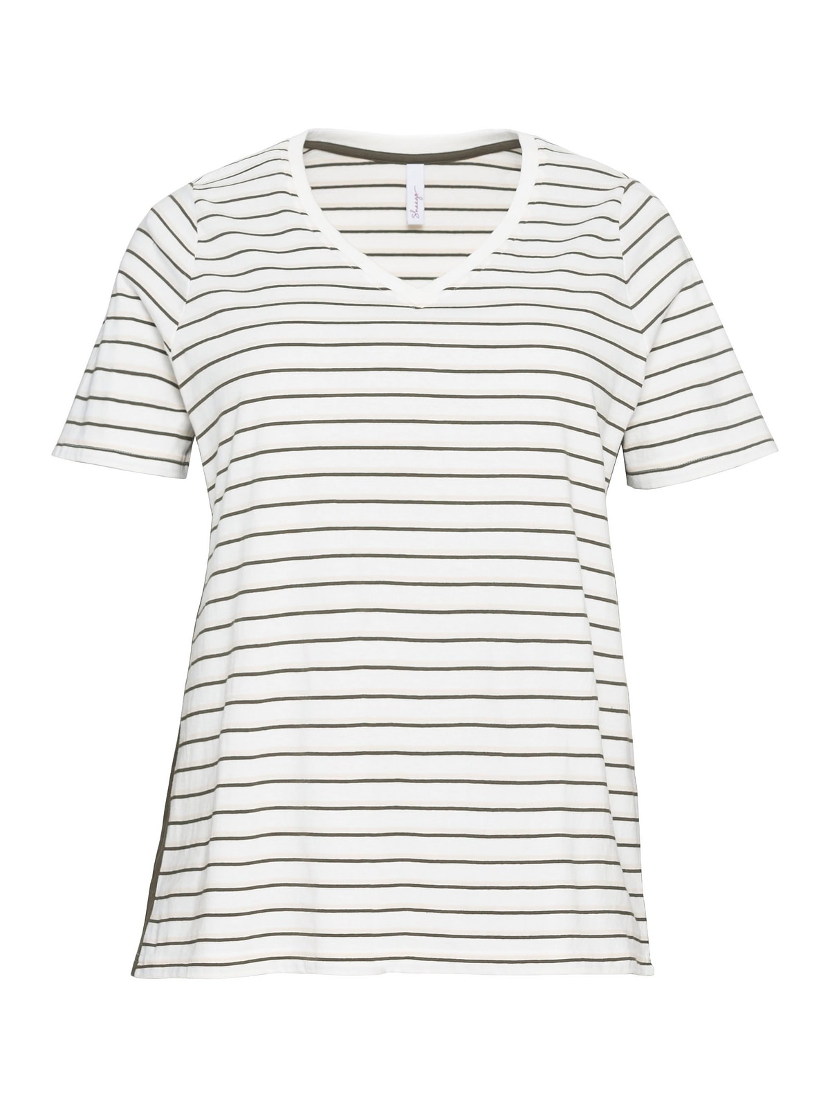 Sheego T-Shirt »Große Größen«, BAUR bestellen | online weichem mit Jersey V-Ausschnitt, aus