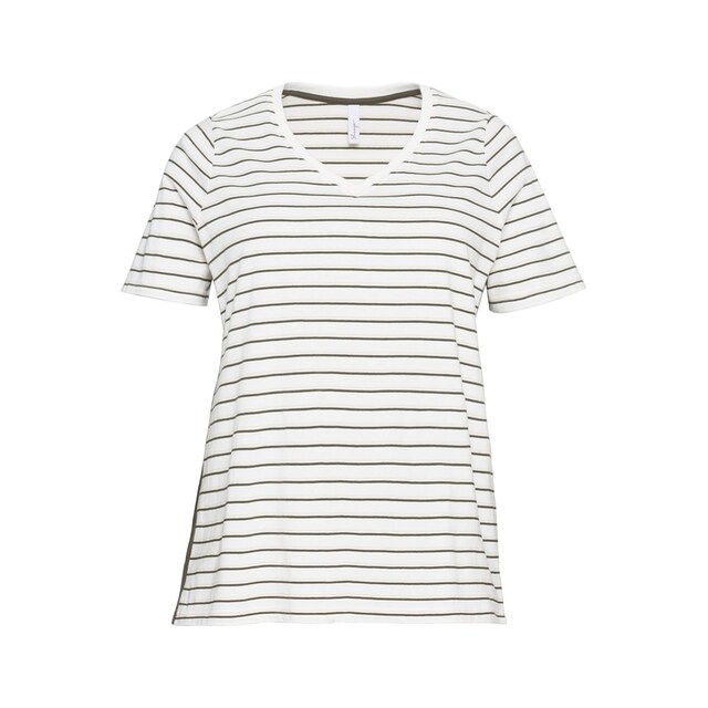 Sheego T-Shirt »Große Größen«, mit V-Ausschnitt, aus weichem Jersey online  bestellen | BAUR