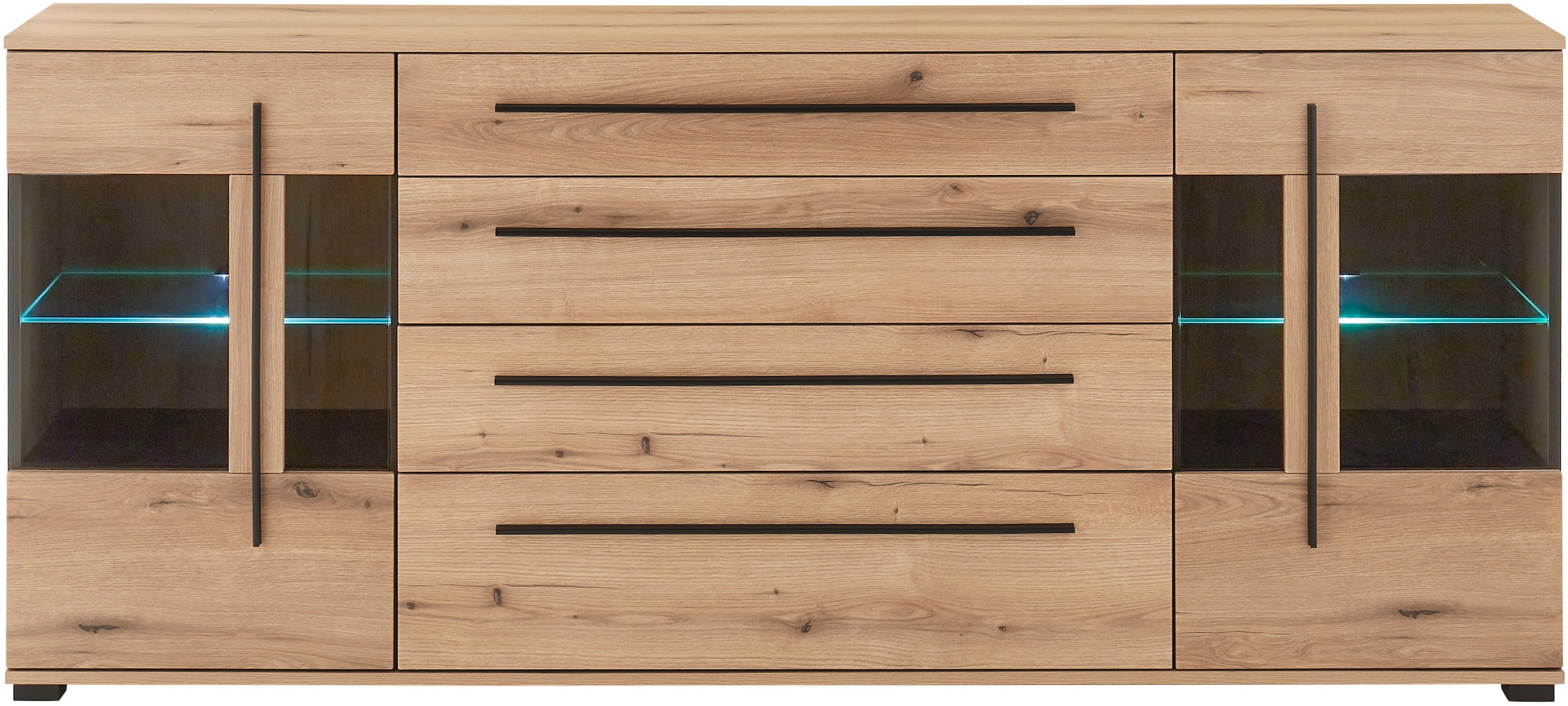 INOSIGN Sideboard »Cantara, moderner Schrank, Kommode in Eiche Evoke oder weiß«, schwarze Stangengriffe, ausreichend Stauraum, vielseitig einsetzbar