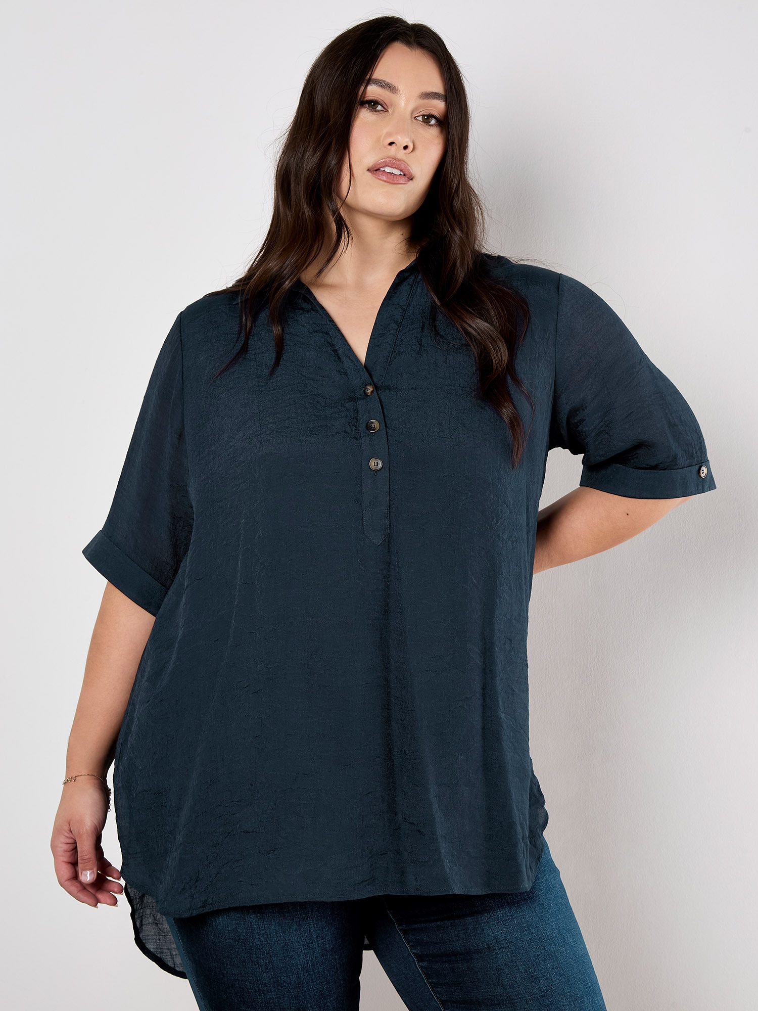 Apricot Kurzarmbluse »Bluse« mit Zierknöpfen