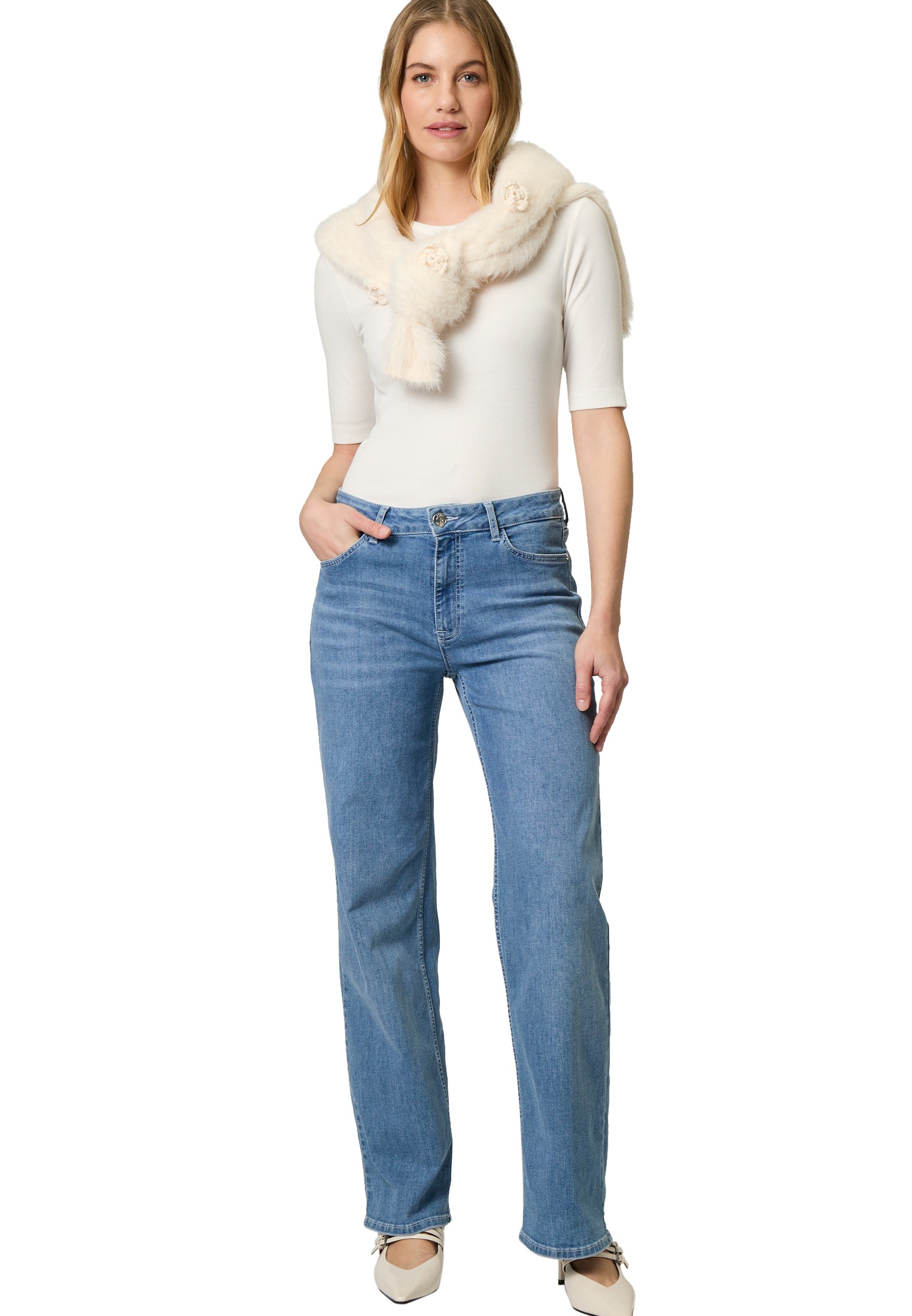 Zero Slim-fit-Jeans »zero Jeans Wide Leg Style WITNEY 32 Inch«