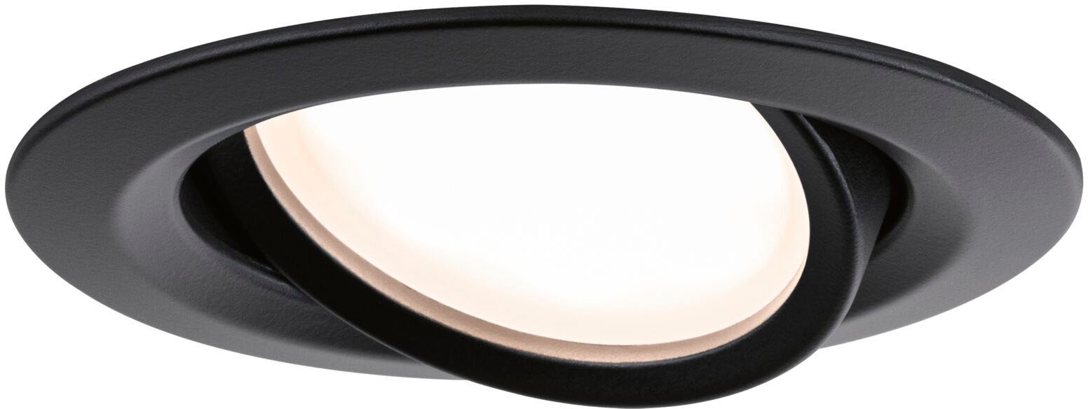 Paulmann LED Einbauleuchte »Nova Plus 1x6W 470lm 2700K Schwarz matt/Alu« Warmweiß