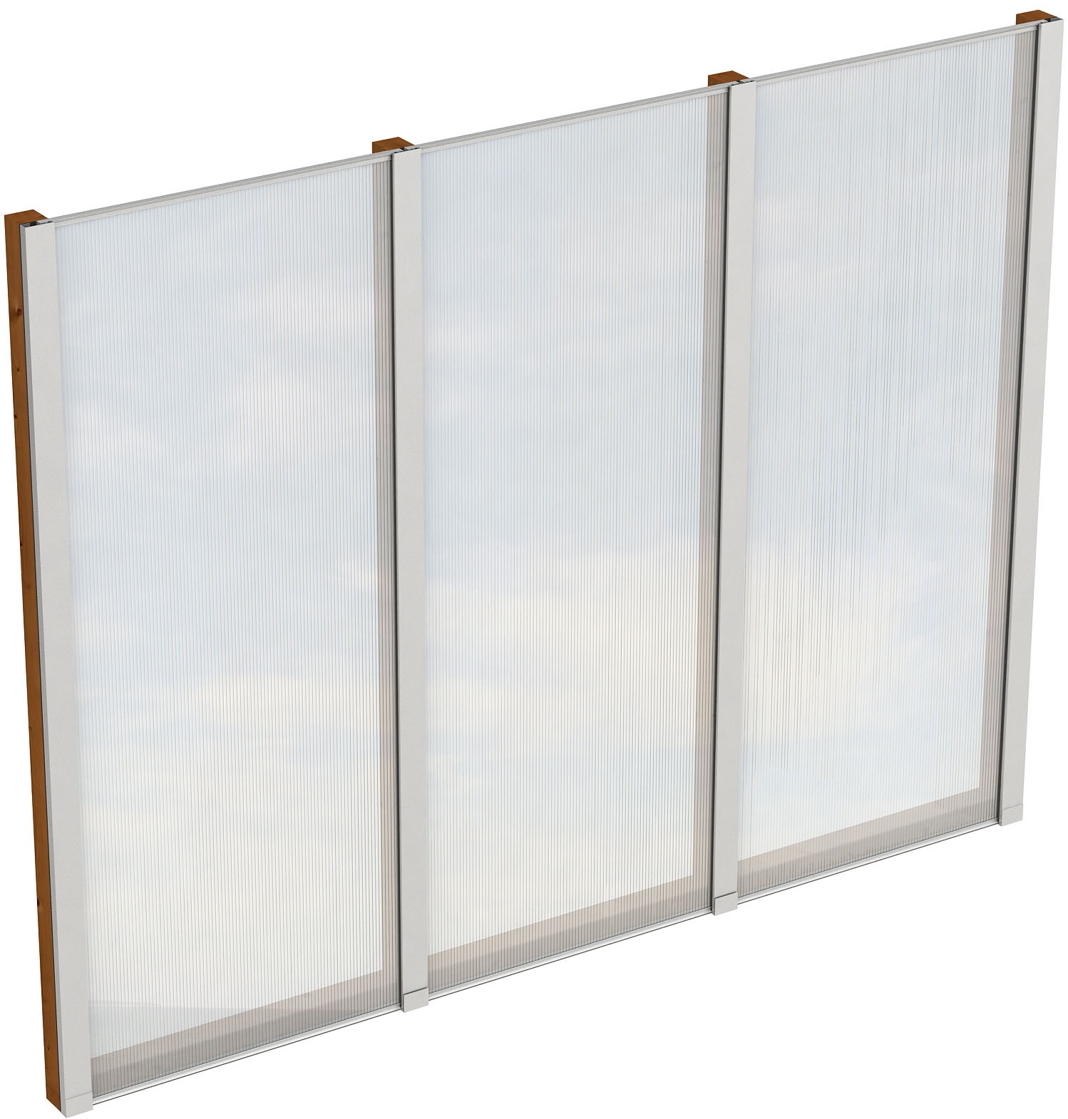 Skan Holz Seitenwand m. Polycarbonatplatten (FS) 255 x 200 cm Fichte Nussba günstig online kaufen