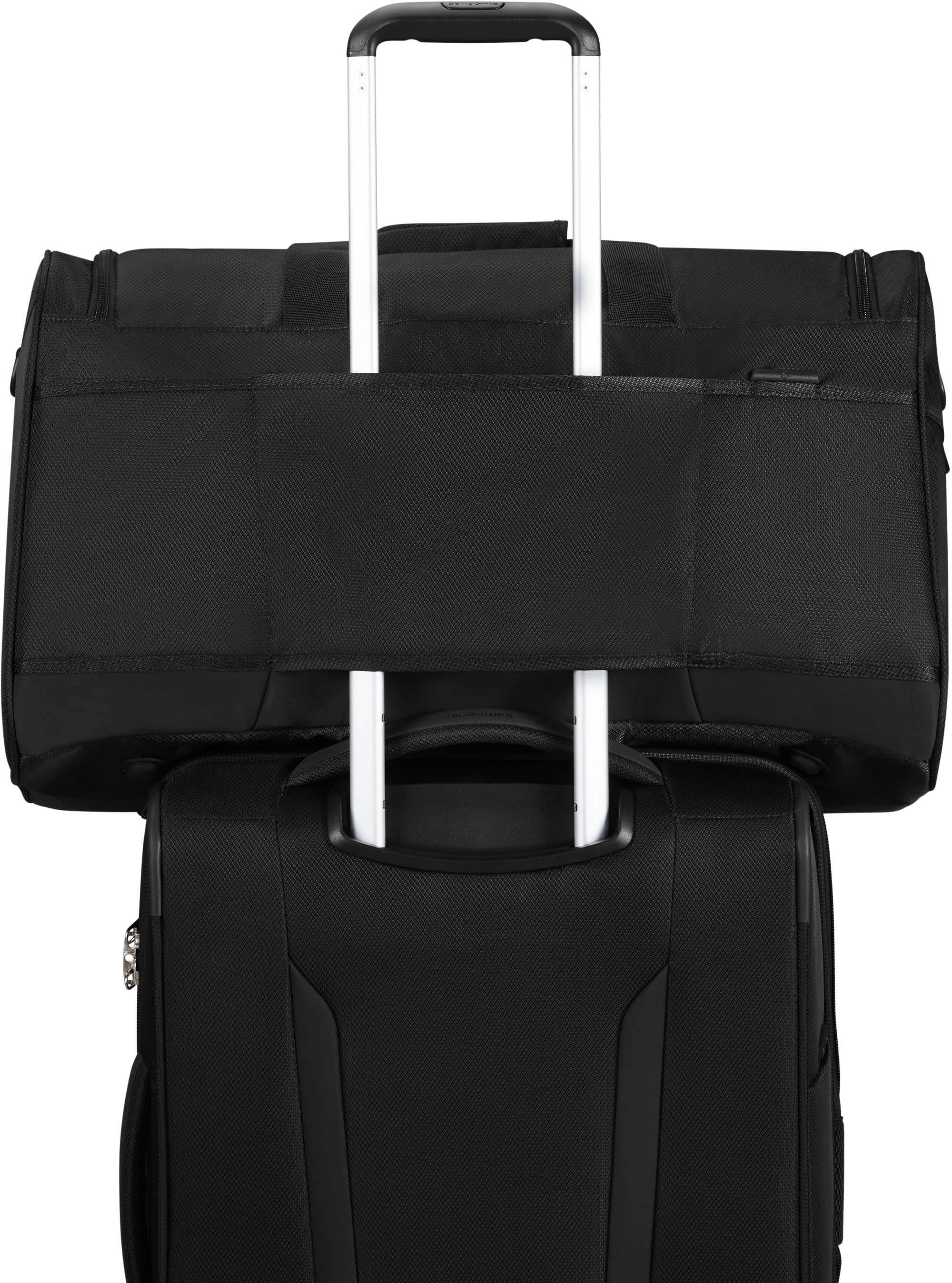 Samsonite Reisetasche »Respark, ozone black, 55 cm«, Handgepäcktasche Reisegepäck mit Trolley-Aufsteck-System