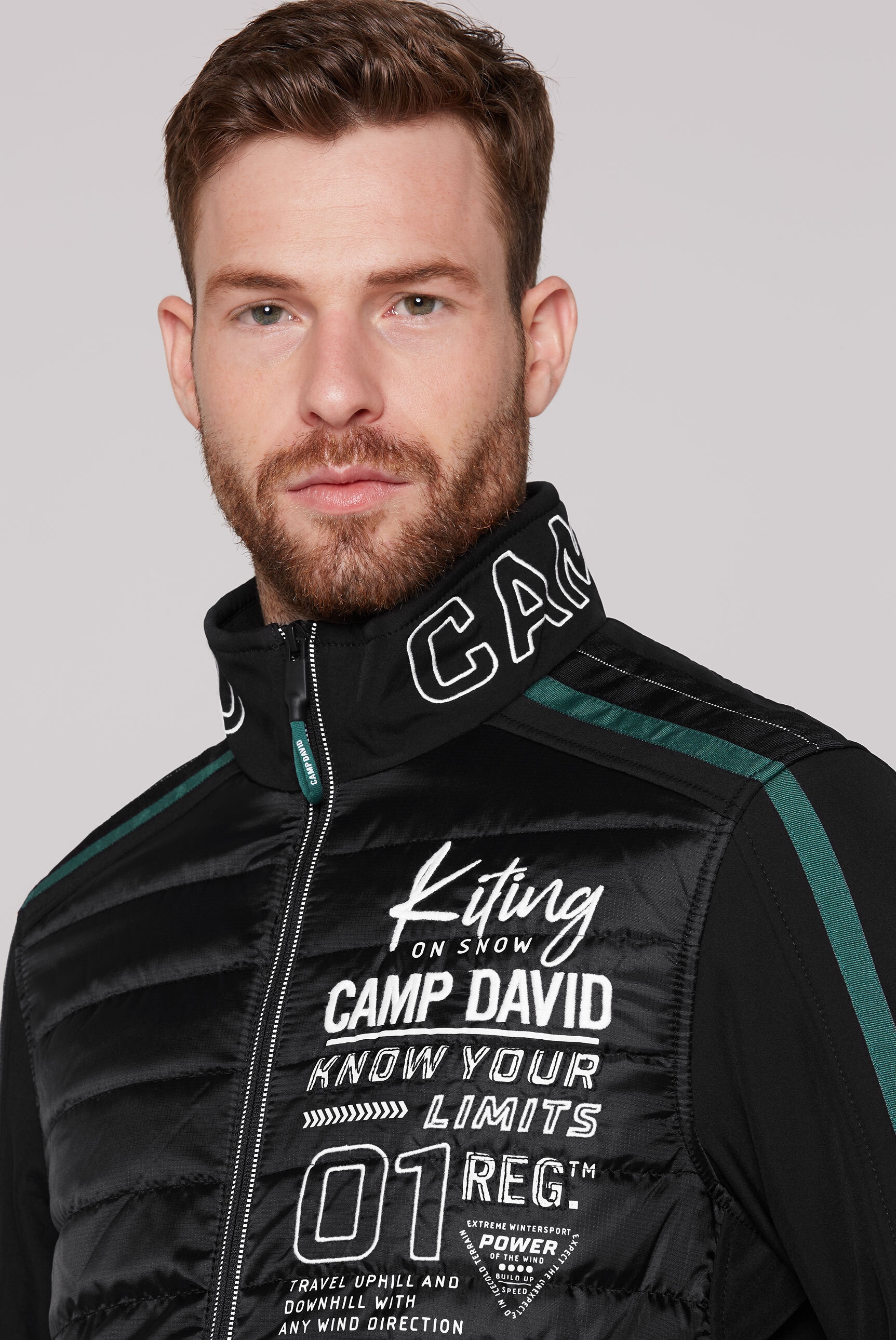 CAMP DAVID Softshelljacke, ohne Kapuze, mit verstellbarem Gummizug im Saum