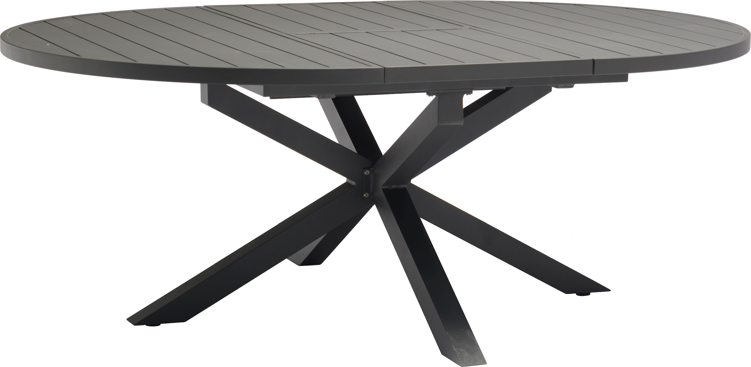 Destiny Garten-Essgruppe »COSTA HL ARONA«, (Set, 5 tlg., 1 Ausziehtisch, 4 Hochlehner verstellbar), (Set, 5-tlg., 4 Hochlehner, 1 Ausziehtisch Ø 120/170x75cm) Aluminium