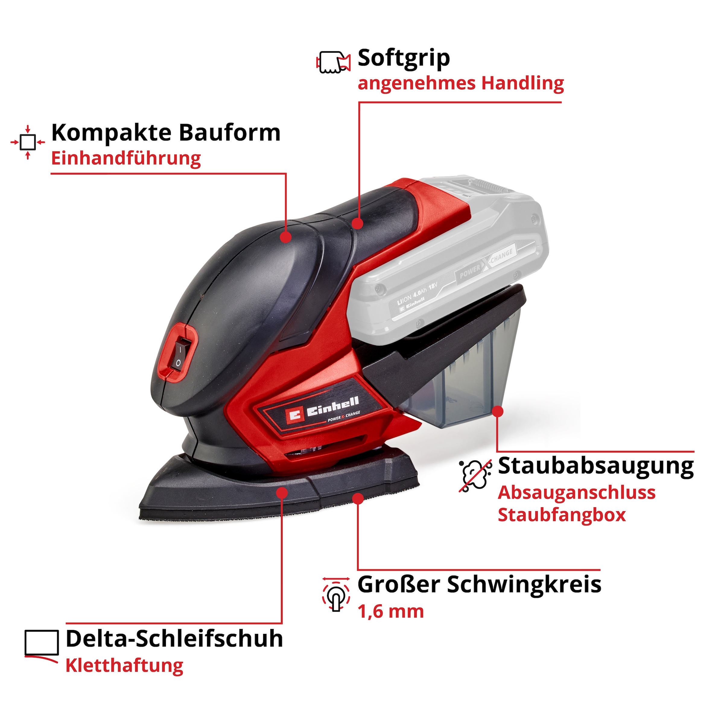 Einhell Akku-Multischleifer »TE-OS 18/150 Li Solo« ohne Akku und Ladegerät