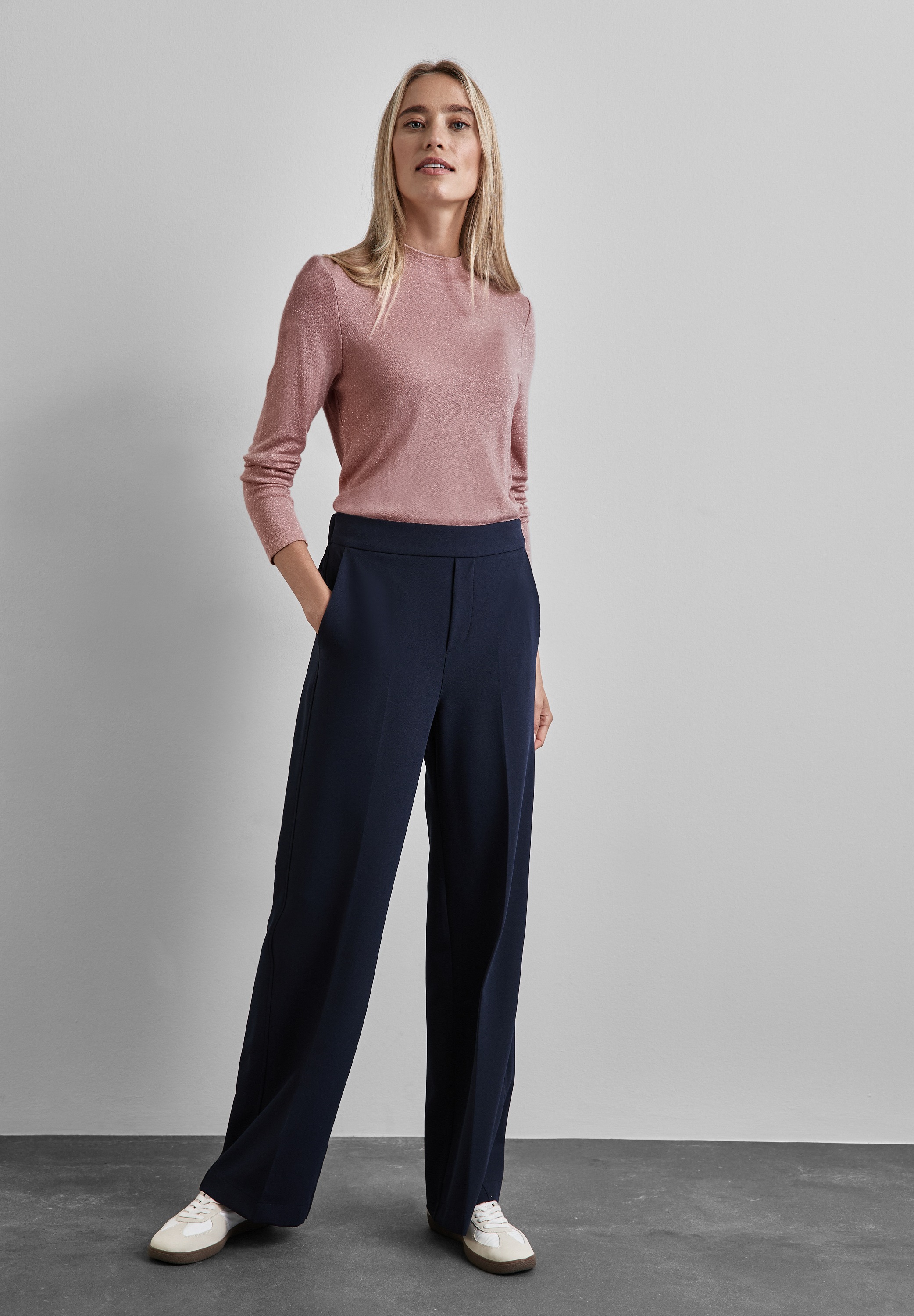 STREET ONE Langarmshirt, aus softem Materialmix