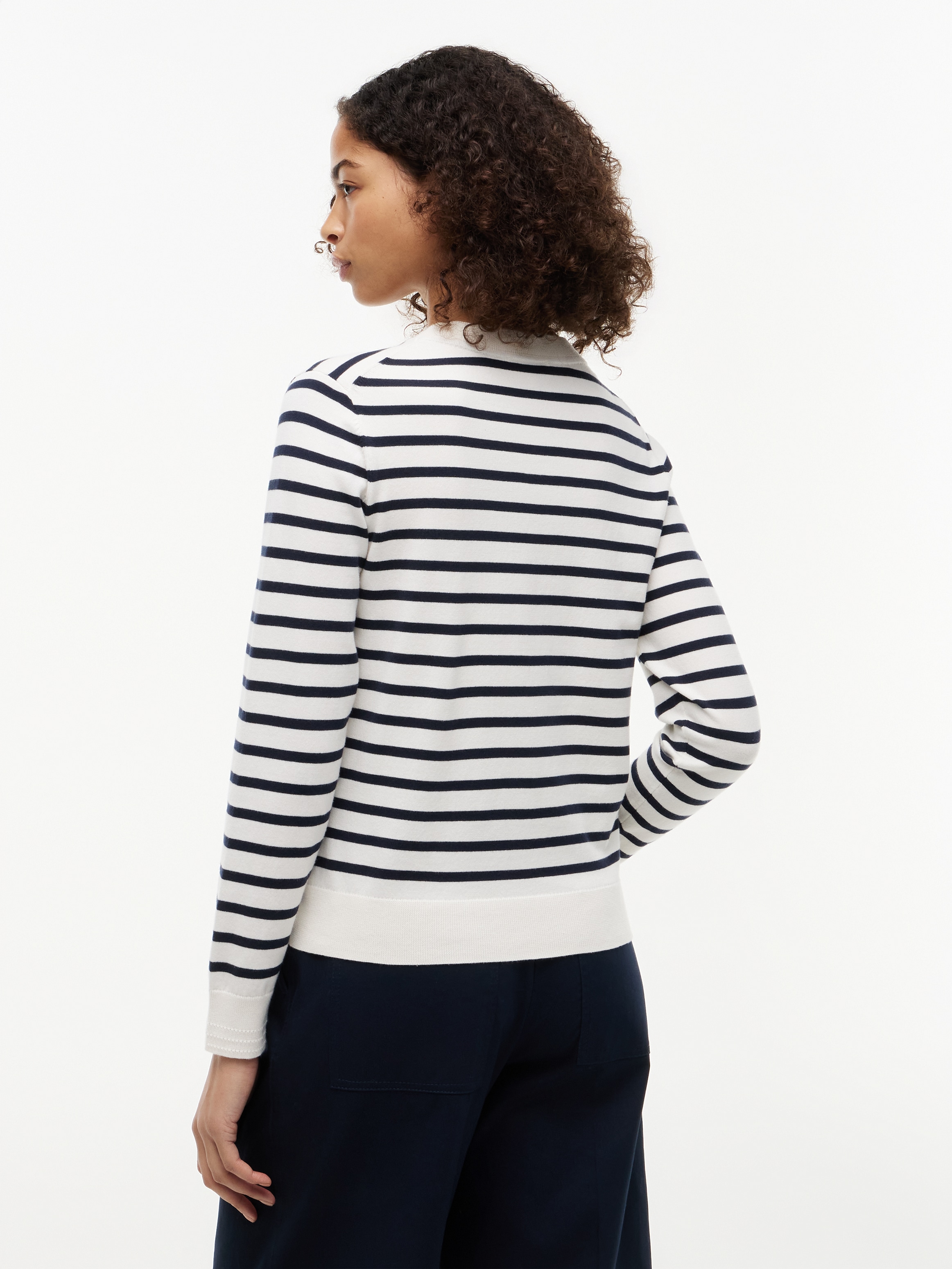 Tommy Hilfiger Strickjacke Baumwollmischung, goldfarbene Knöpfe