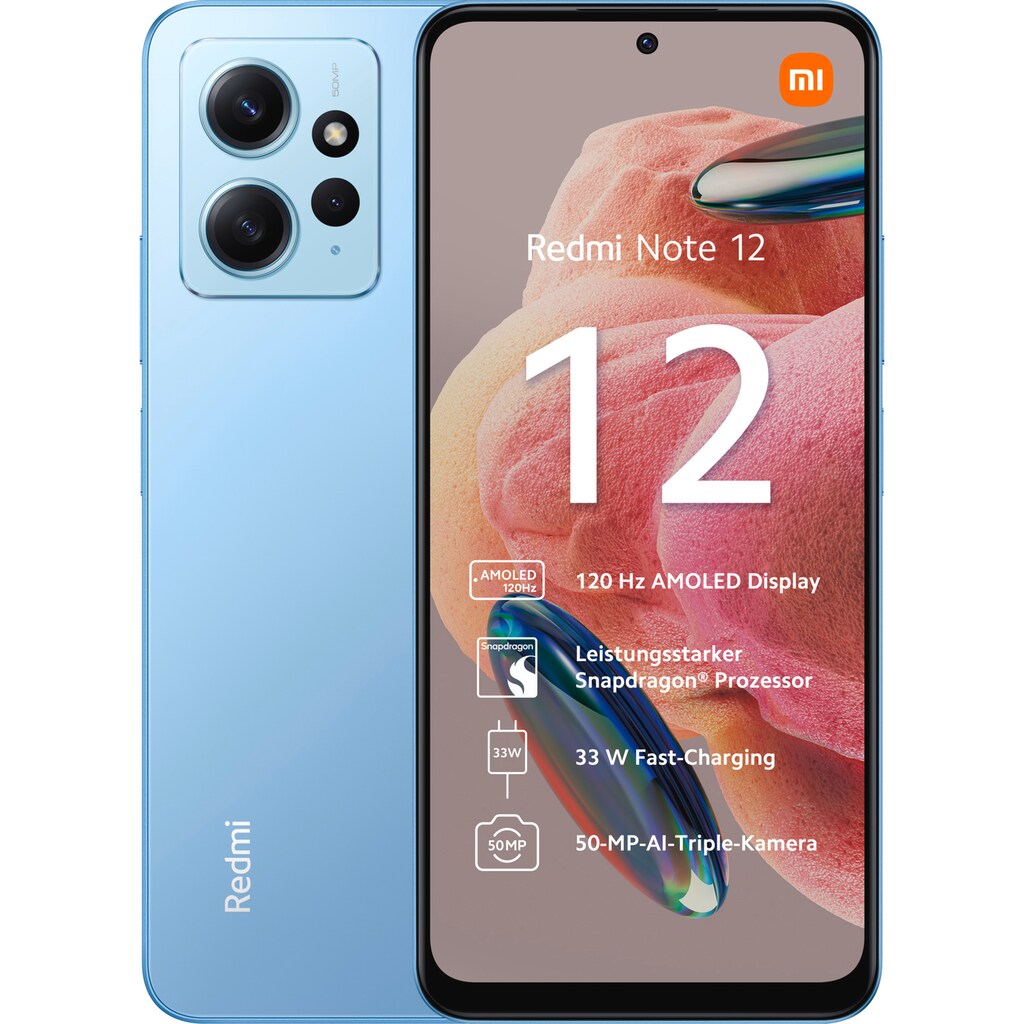 Xiaomi Smartphone »Redmi Note 12 4GB+64GB«, Blau, 16,94 cm/6,67 Zoll, 64 GB Speicherplatz, 50 MP Kamera