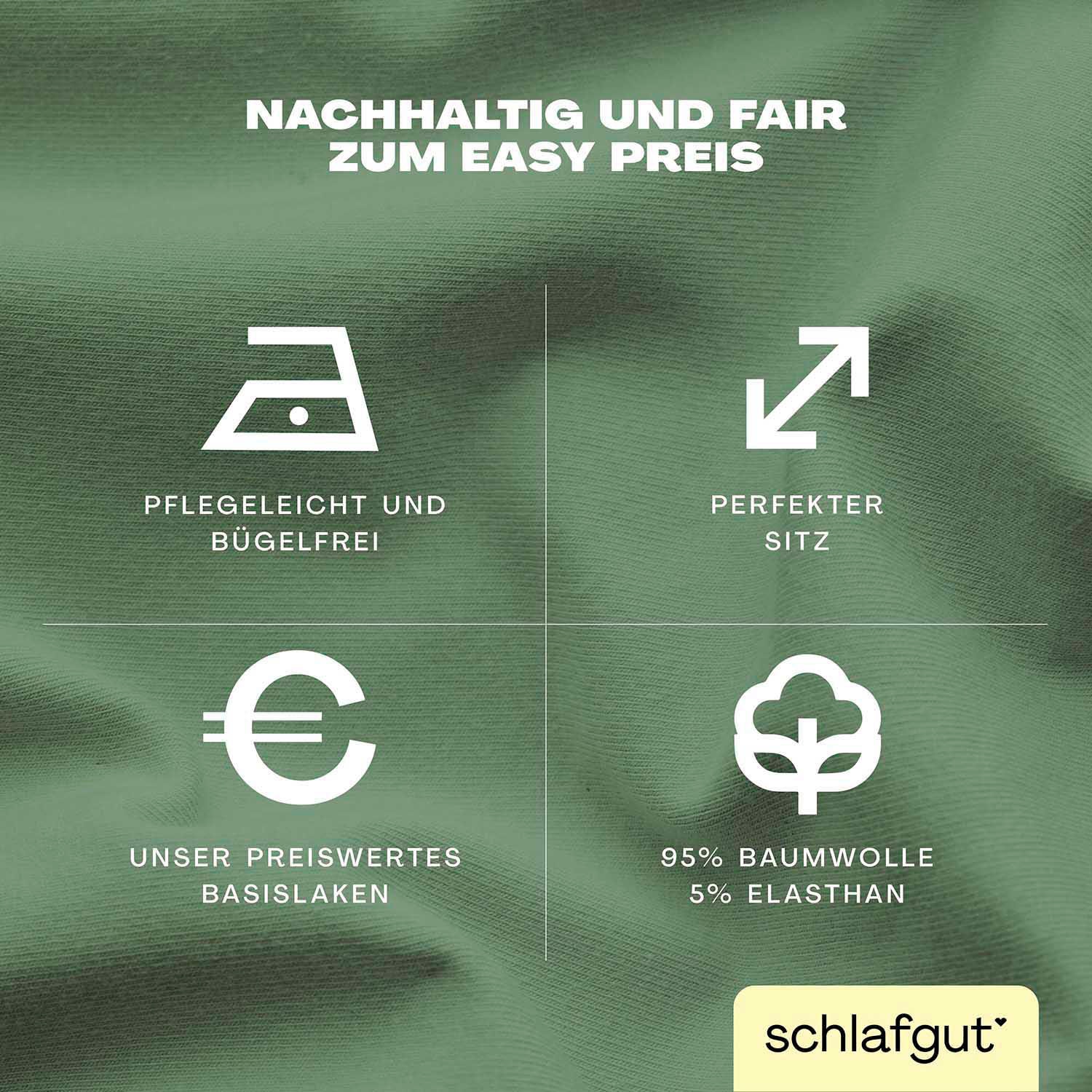 Schlafgut Spannbettlaken »EASY Jersey Elasthan Boxspring«, MADE IN GREEN by OEKO-TEX®