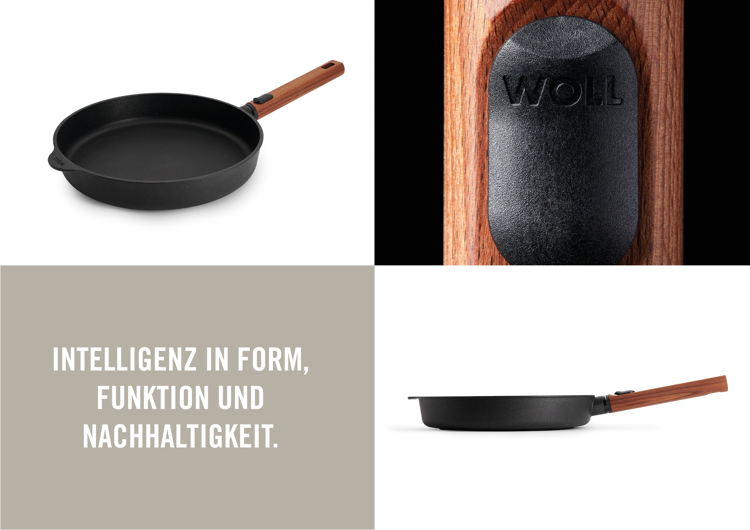 WOLL Bratpfanne »Eco Logic QXR Guss-Flachpfanne«, Aluminiumguss, (1 tlg.), PFAS-freie Diamond-QXR - Beschichtung