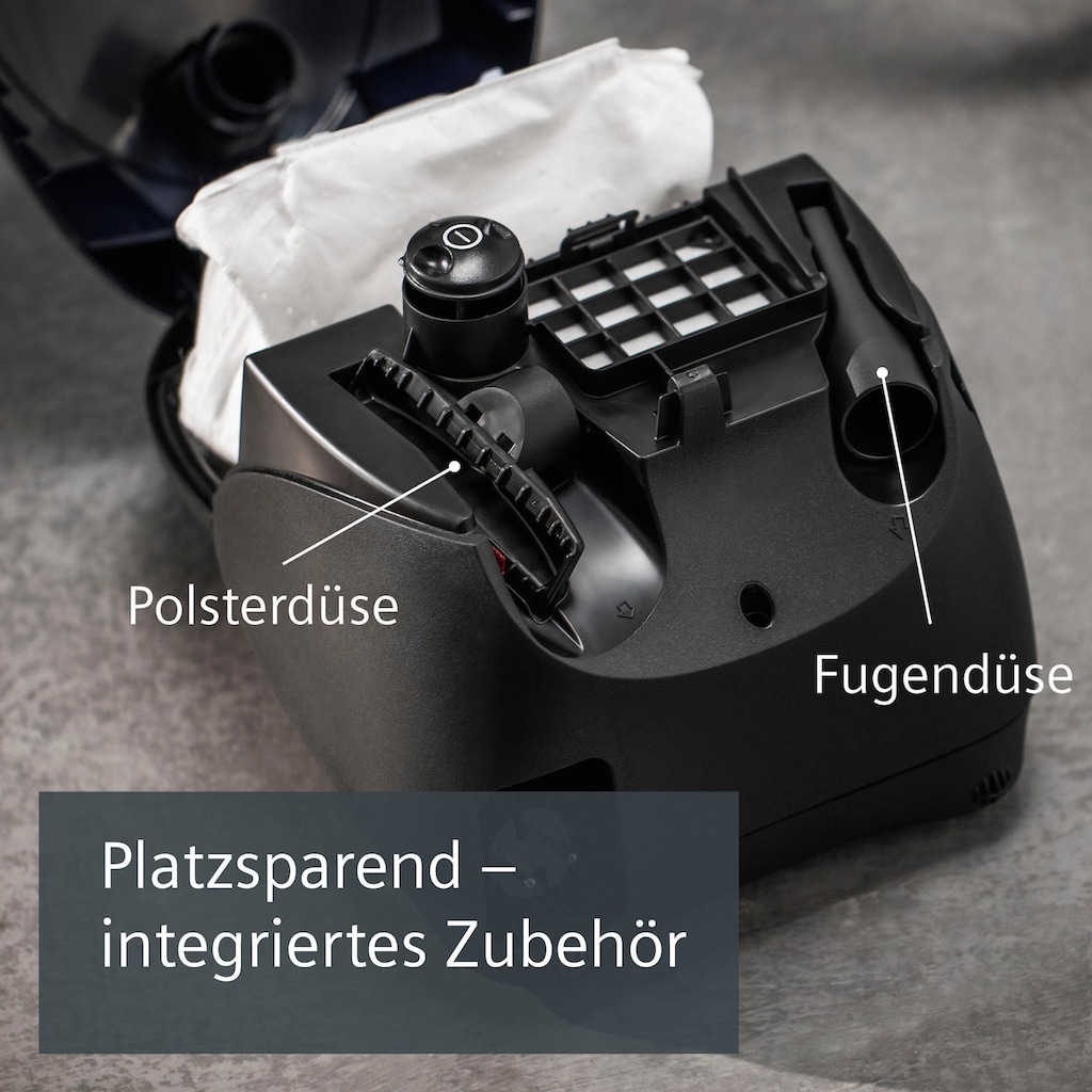 SIEMENS Bodenstaubsauger »synchropower VS06A111, Made in Germany, Hygiene-Filter, kompakt«, 600 W, mit Beutel