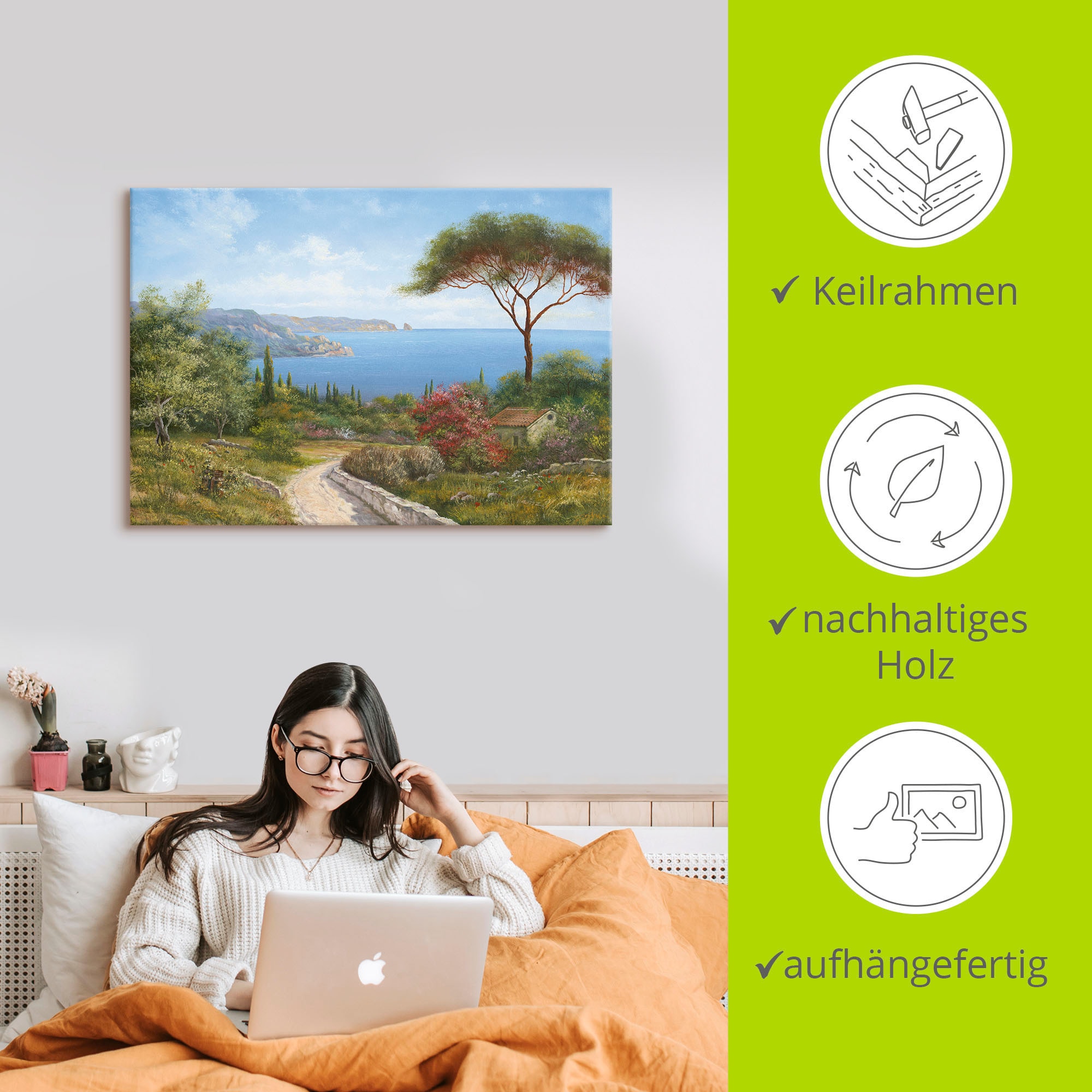 Artland Wandbild »Haus am Meer«, Gewässer, (1 St.), als Leinwandbild, Poster, Wandaufkleber in verschied. Größen