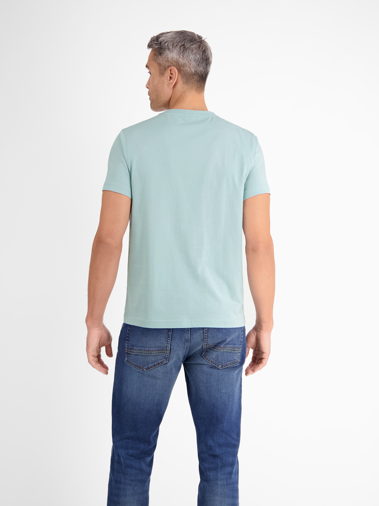 LERROS T-Shirt »Basic T-Shirt mit Logostitch, unifarben«