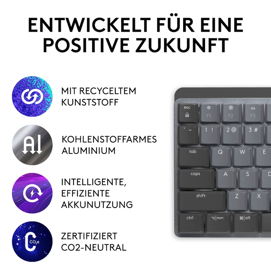 Logitech Tastatur »MX Mechanical TACTILE«, (Ziffernblock-Fn-Tasten-USB-Anschluss)