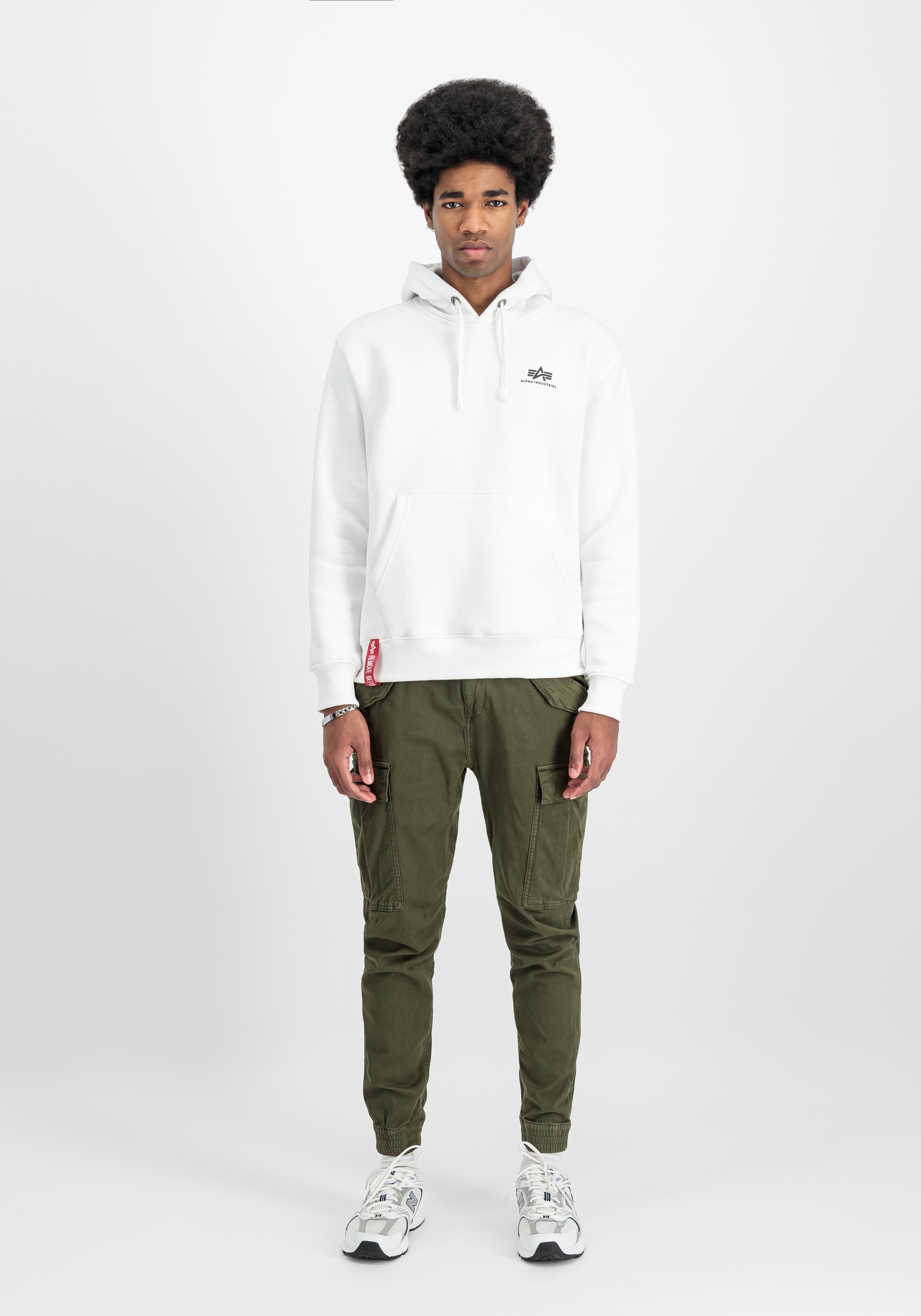 Alpha Industries Basic Small Logo Hoodie White S 3