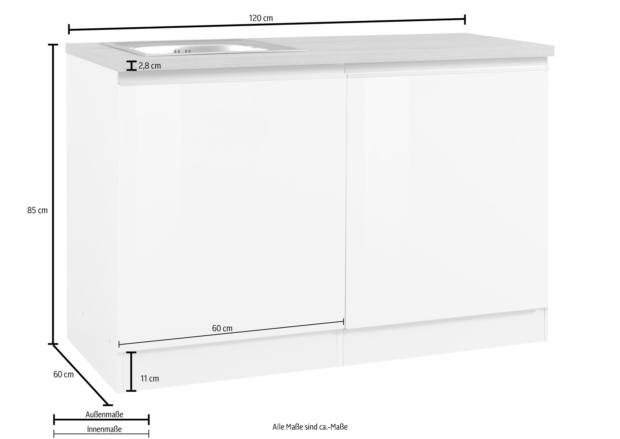 KOCHSTATION Spülenschrank "KS-Ohio", Breite 120 cm, mit Tür/Sockel für Gesc günstig online kaufen