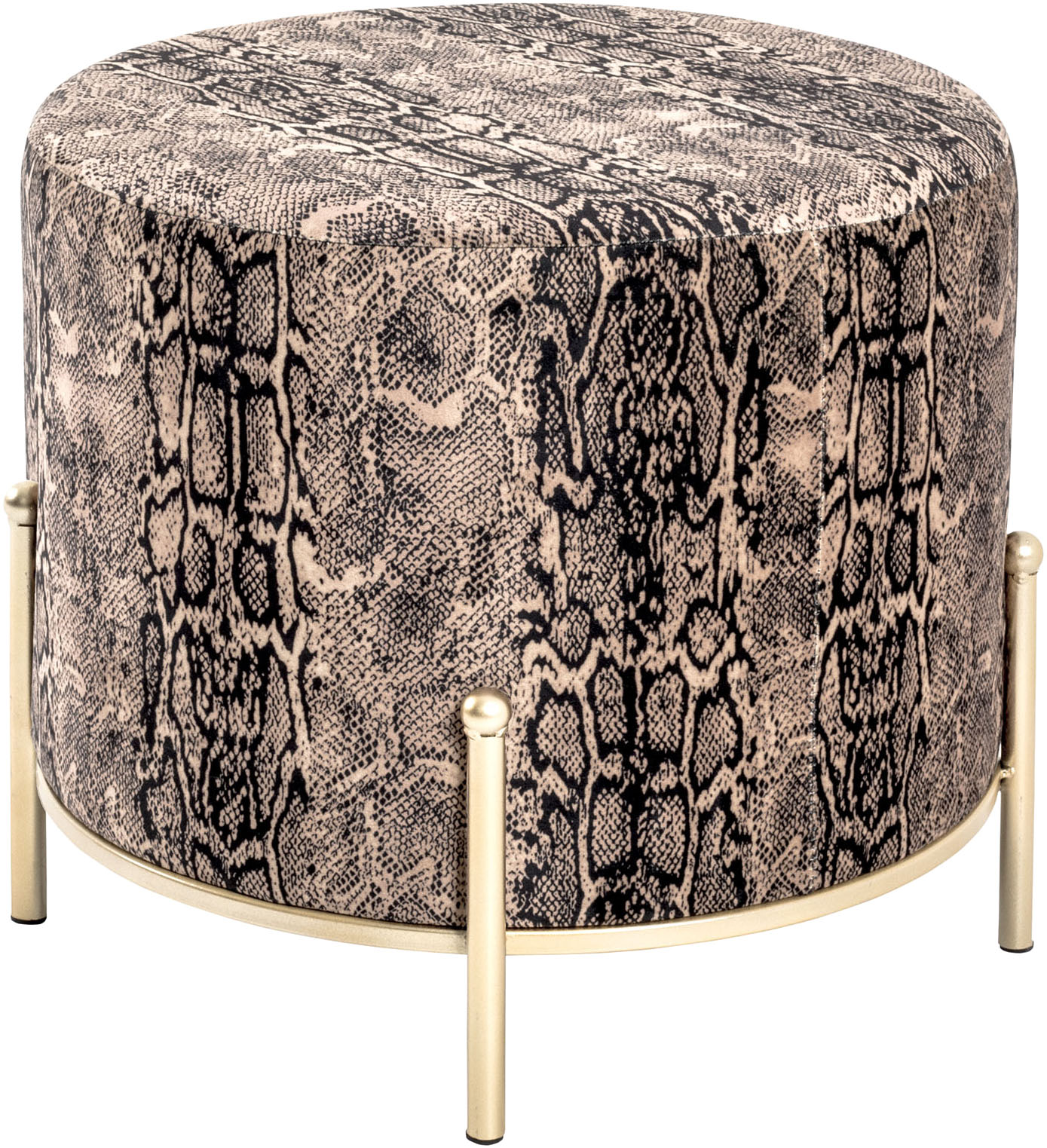 HAKU Hocker "Pouf, Schemel, Stockerl" rund - aus Textil Gold - Ø/H 48/40 cm