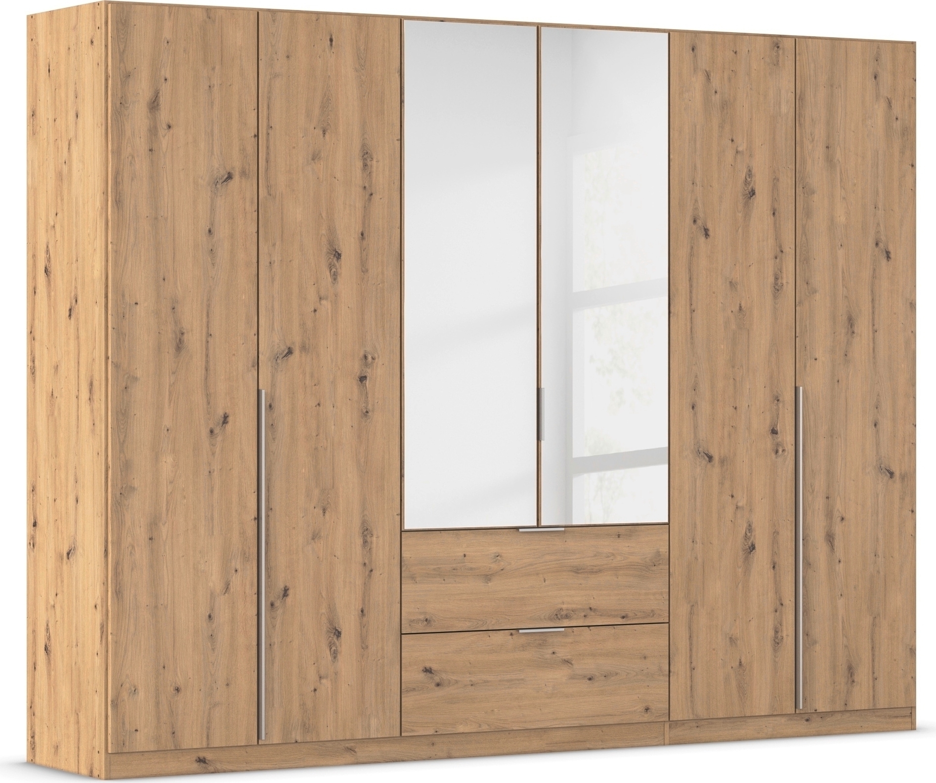 OTTO home Drehtürenschrank "Kleiderschrank Schrank Garderobe AGORDO mit Dekor- oder Hochglanzfront" in zwei Griff-Farben, Breiten 91-360 cm, mit Außenschubkästen, in 7 Breiten und 2 Höhen MADE IN GERMANY