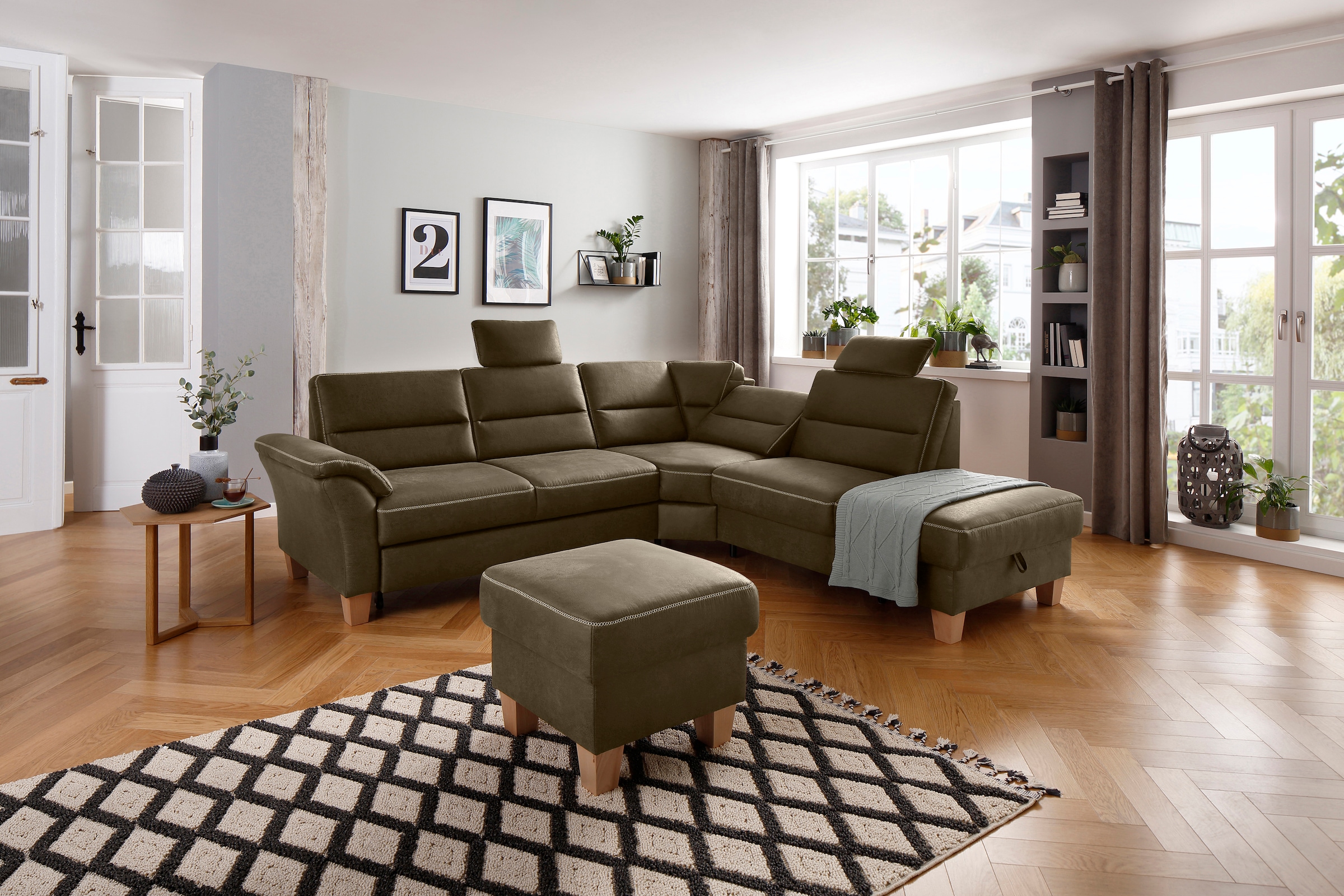 Home affaire Ecksofa "Soleo L-Form", komfortabel durch Trapezecke mit Relax günstig online kaufen