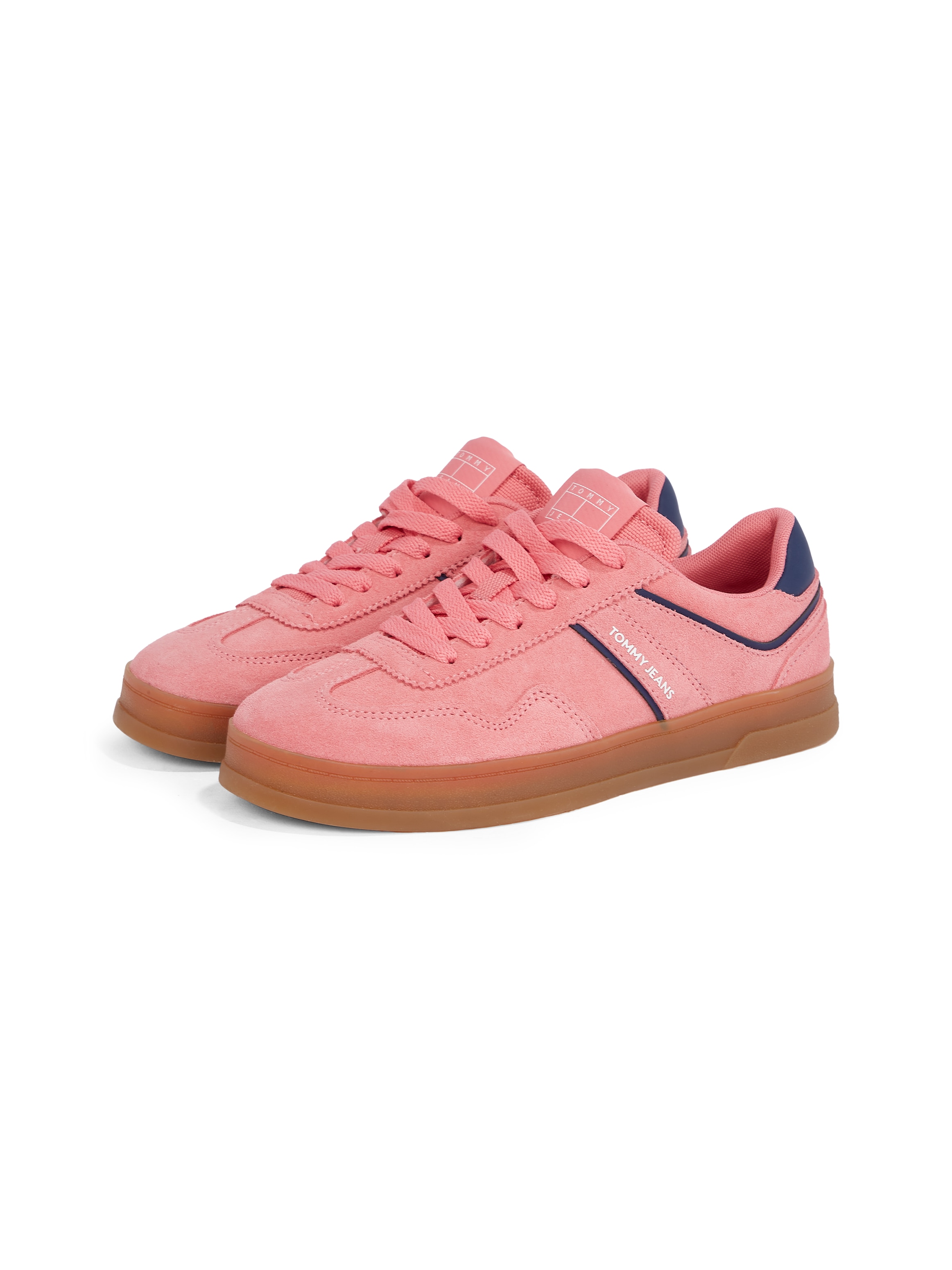 Tommy Jeans Plateausneaker »THE GREENWICH SUEDE«, Freizeitschuh, Halbschuh, Schnürschuh mit gepolstertem Schaftrand