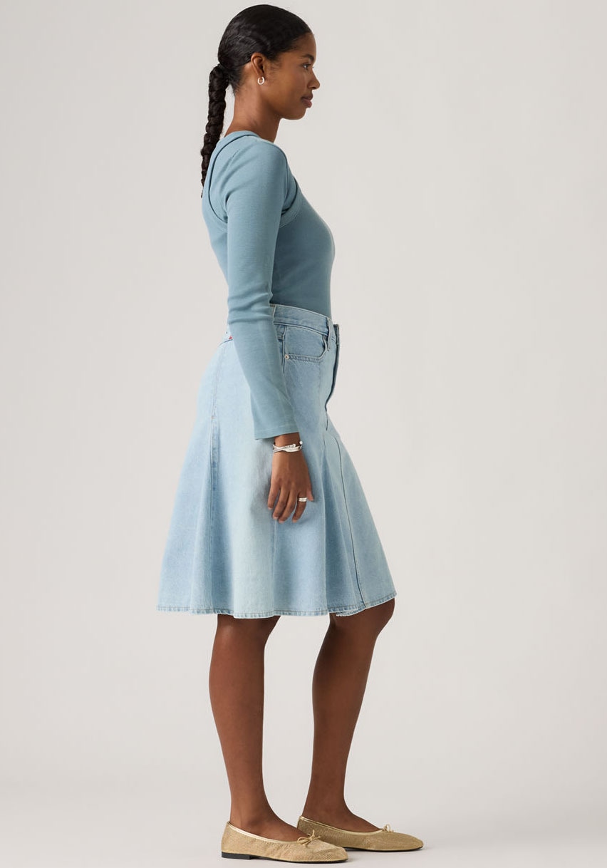 Levi's® Jeansrock »GODET KNEE LENGTH SKIRT« Midirock mit Falten