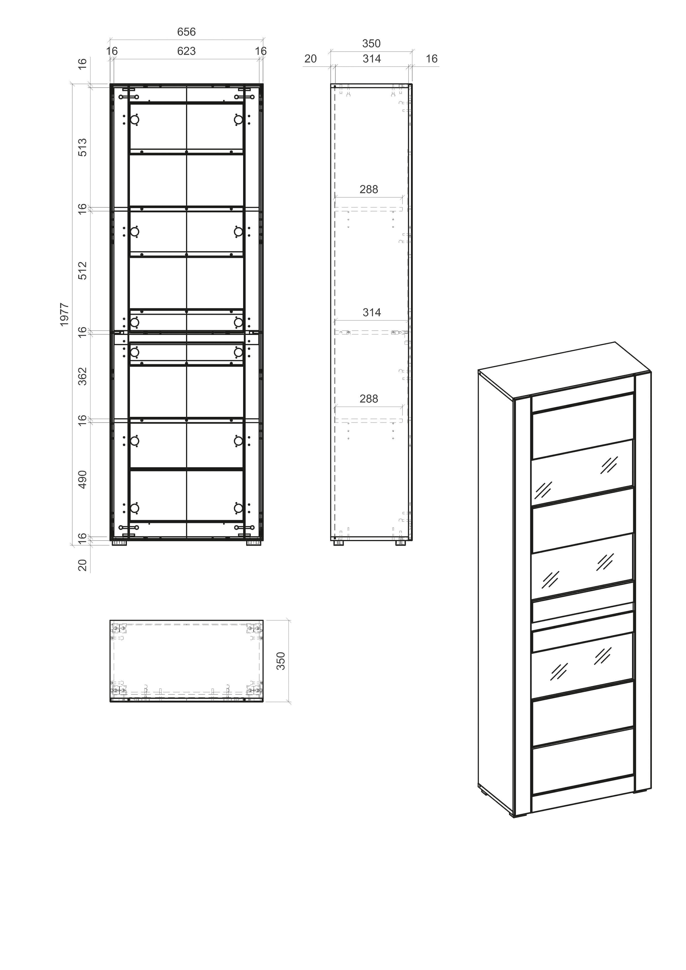 INOSIGN Vitrine »CASABLANCA«, Soft-Close, Höhe 198 cm