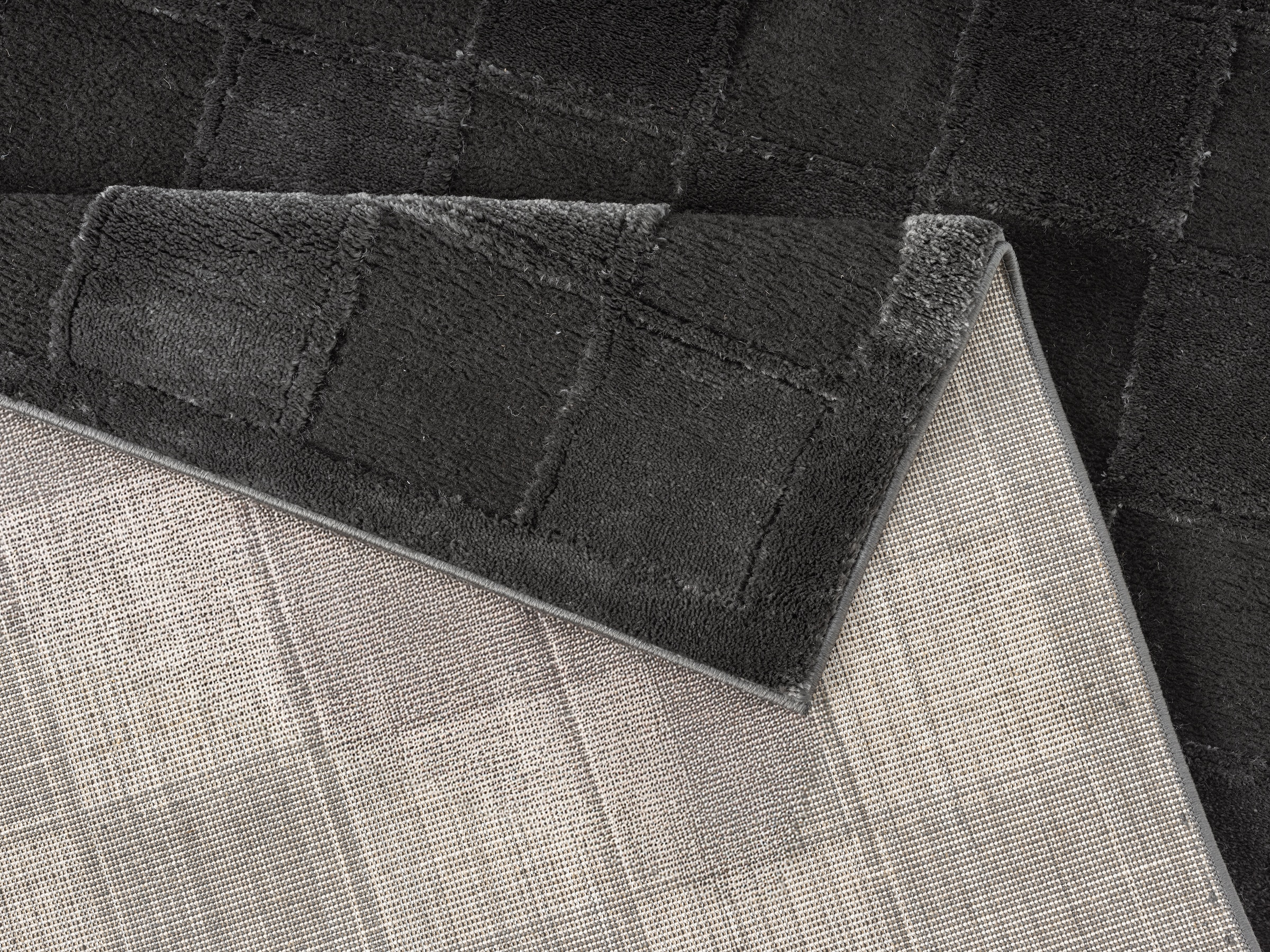 OTTO home Teppich »Belion, Hoch-Tief-Struktur«, rechteckig, 19 mm Höhe, leichter Glanz, Schachbrettmuster, Modern, Wohnzimmer, Schlafzimmer
