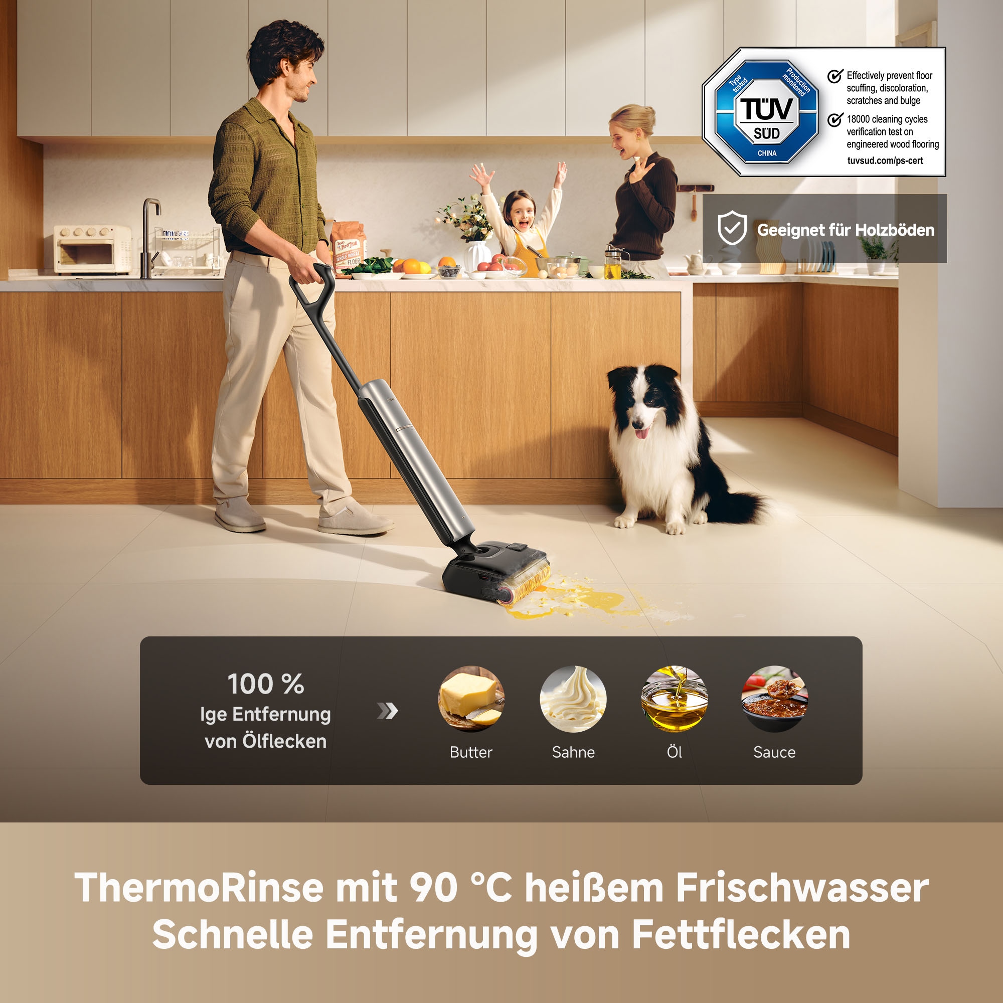 Dreame Nass-Trocken-Sauger »T15 Pro Heat« 420 W, Heißwasserwischen