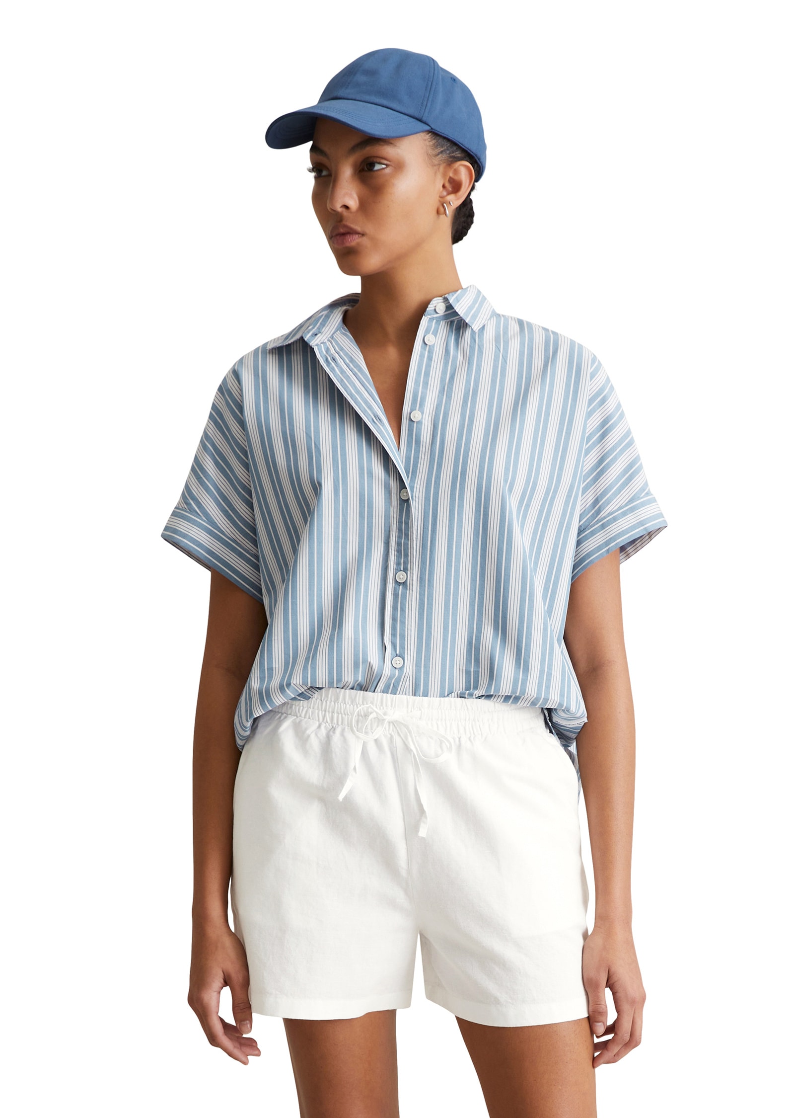 Marc OPolo DENIM Kurzarmbluse "aus Papertouch-Popeline" günstig online kaufen