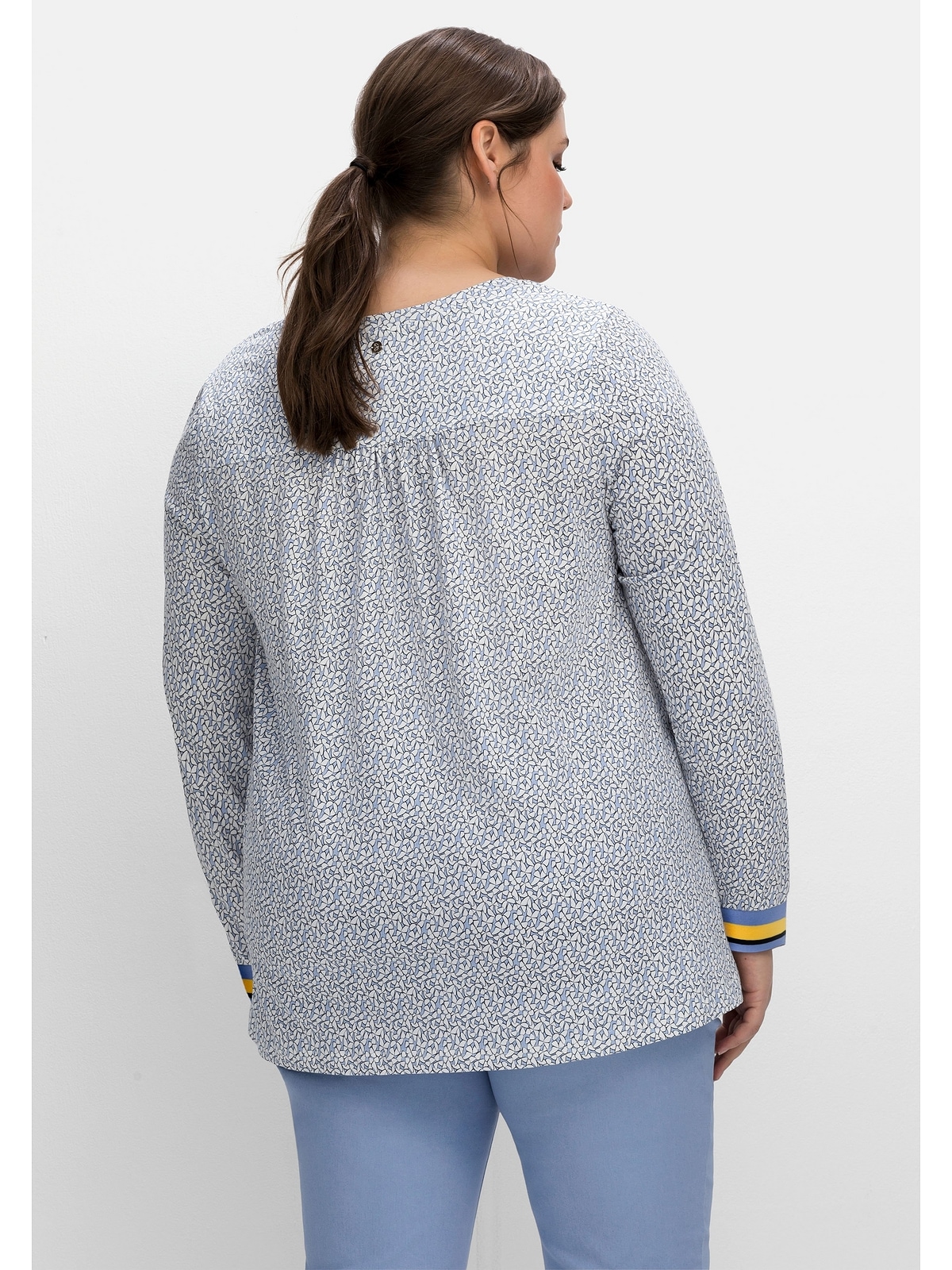 Sheego Langarmshirt »Große Größen«, in bestellen | Minimal-Alloverdruck für BAUR mit A-Linie