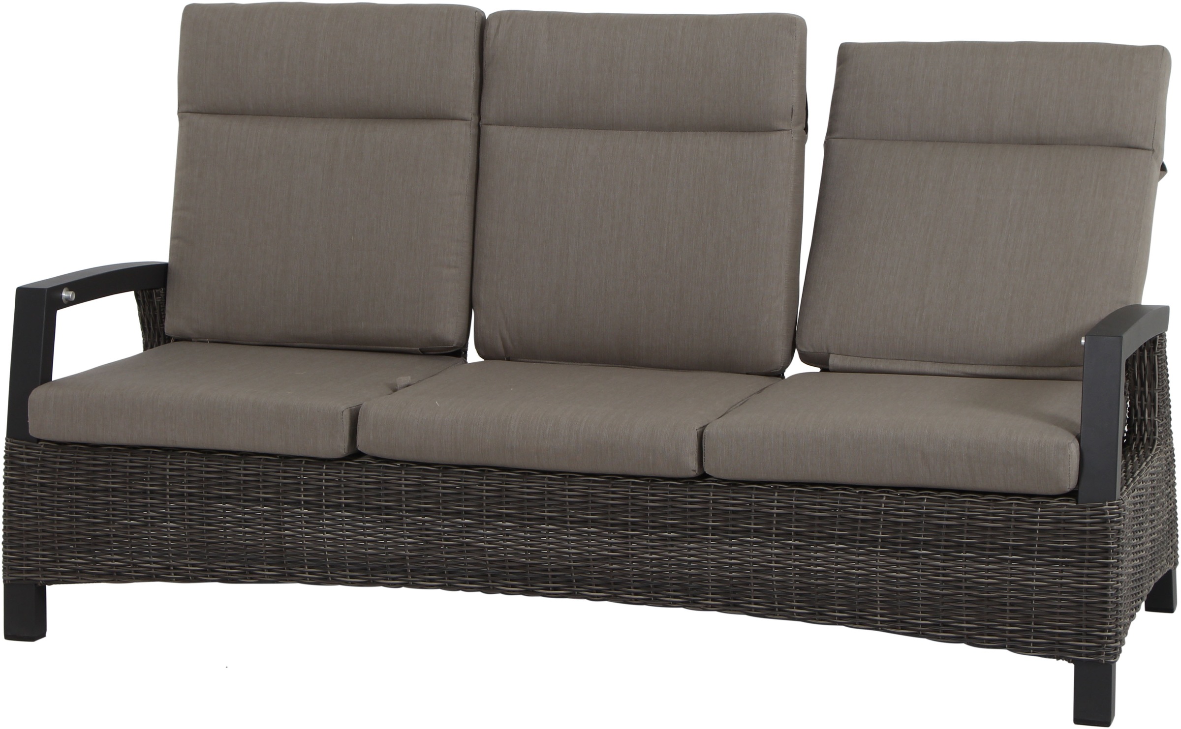 Siena Garden Gartenlounge-Bank »CORIDO Lounge 3er Sofa in charcoal grey« Gestell Alu matt anthrazit, mit Sitz- u. Rückenkissen taupe meliert