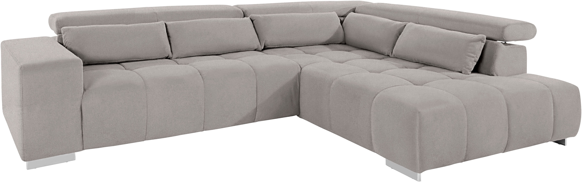 COTTA Ecksofa »Orion L-Form«, mit Kopfteilverstellung & 5 Nierenkissen