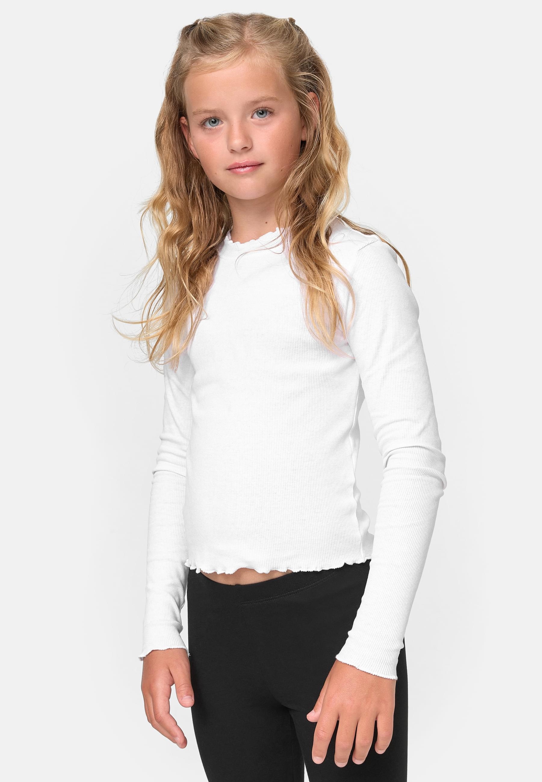 URBAN CLASSICS Longsleeve »Urban Classics Damen Girls Short Rib Longsleeve«, (1 tlg.)