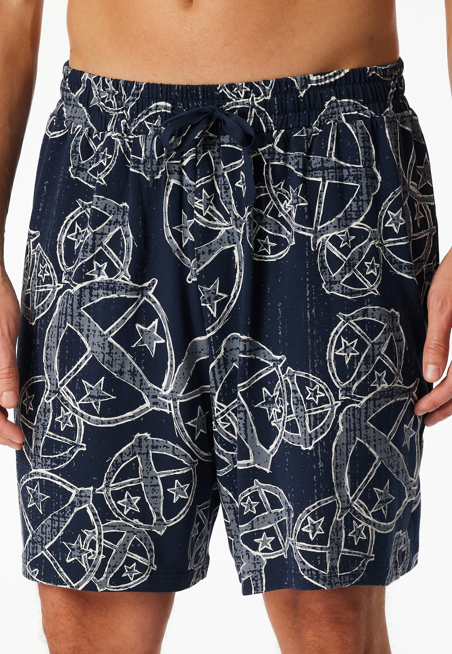 Schiesser Pyjamashorts "SCHIESSER 150 YEARS", seitliche Taschen, Allover-Dr günstig online kaufen