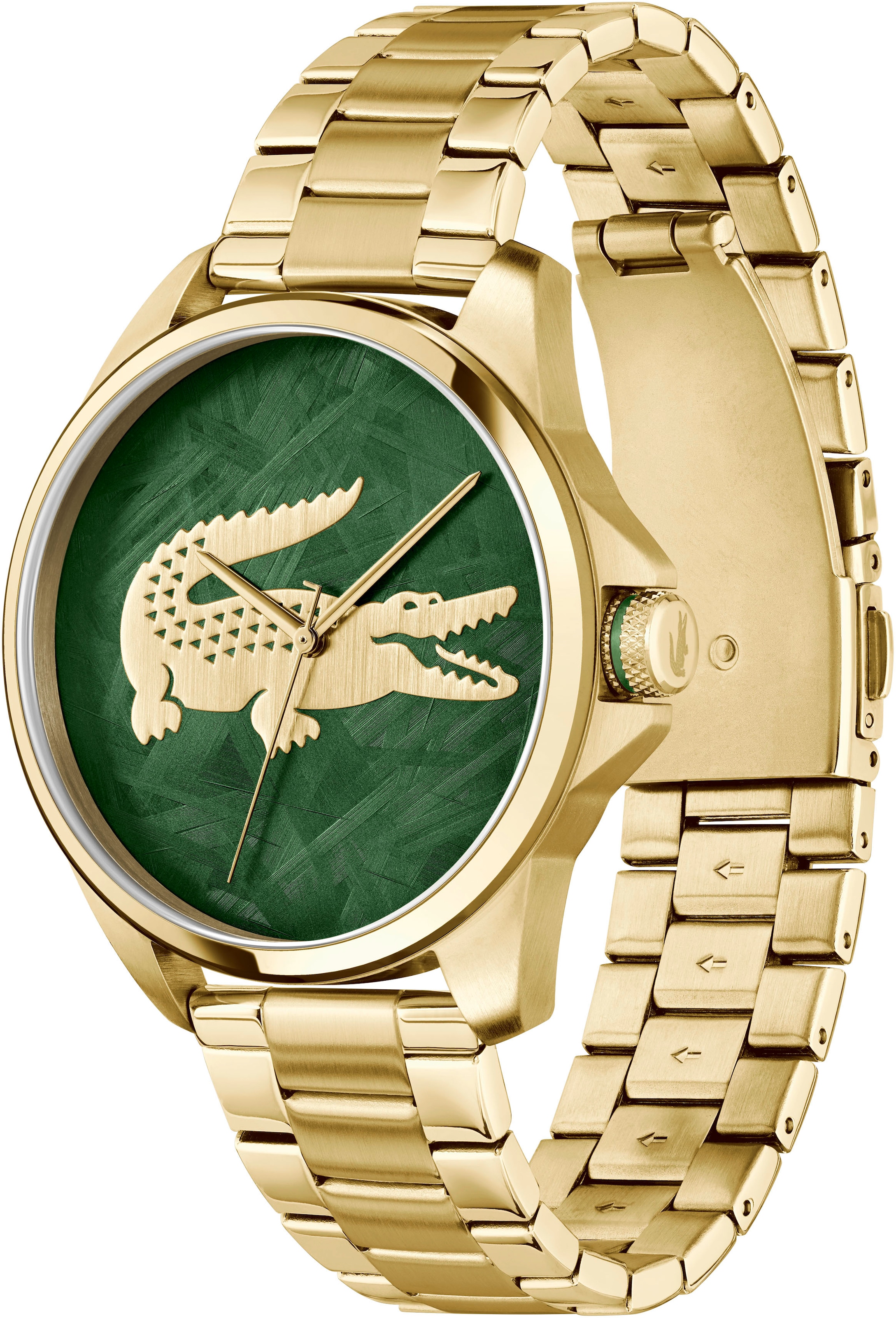 Lacoste Quarzuhr »LE CROC«, Armbanduhr, Herrenuhr, Edelstahlarmband, analog