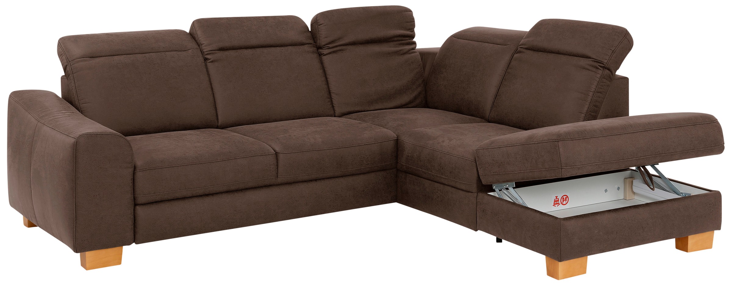 Home affaire Ecksofa »Dundee L-Form«, wahlweise mit Kopfteilverstellung und zusätzlich mit Bettfunktion