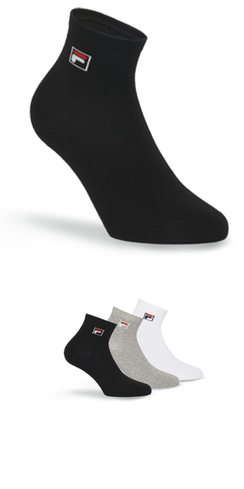 Fila Kurzsocken "UNISEX QUARTER PLAIN SOCKS", (3 Paar), mit eingestrickem L günstig online kaufen