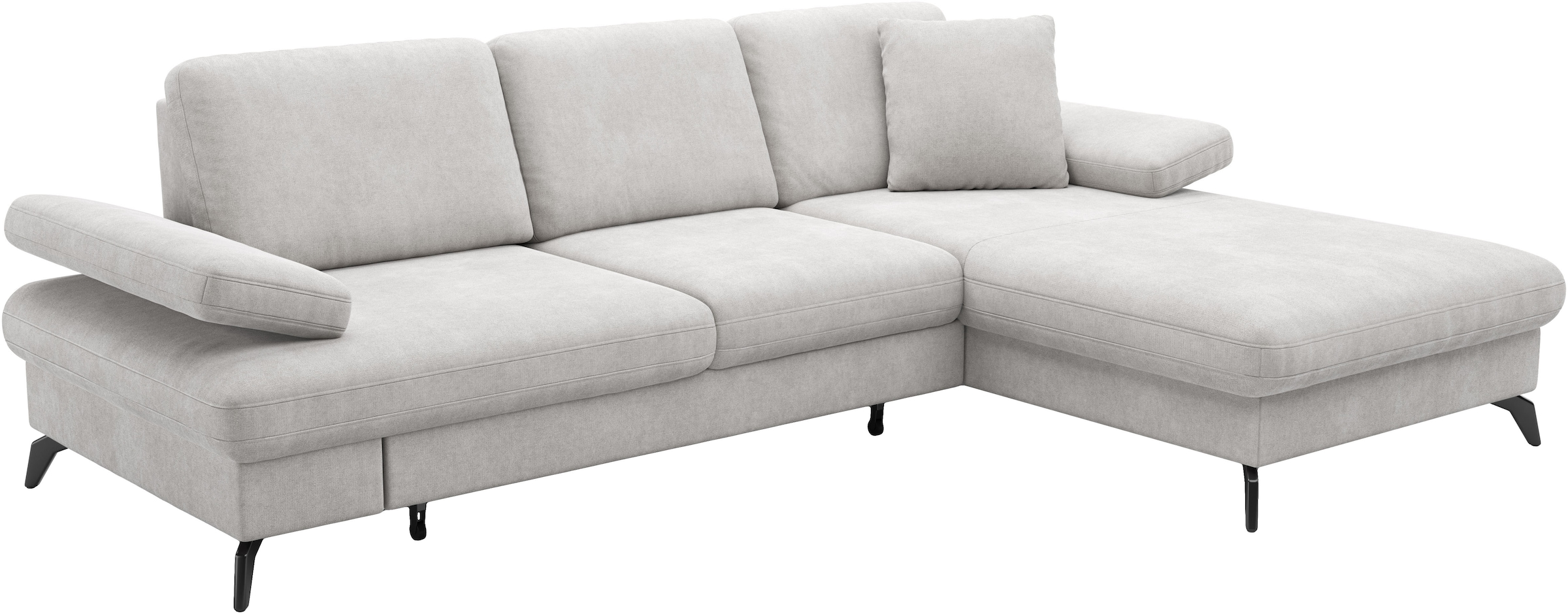 sit&more Ecksofa »Morris L-Form«, mit Bettfunktion, bzw. XXL-Sitzfläche, Armteilverstellung & Zierkissen