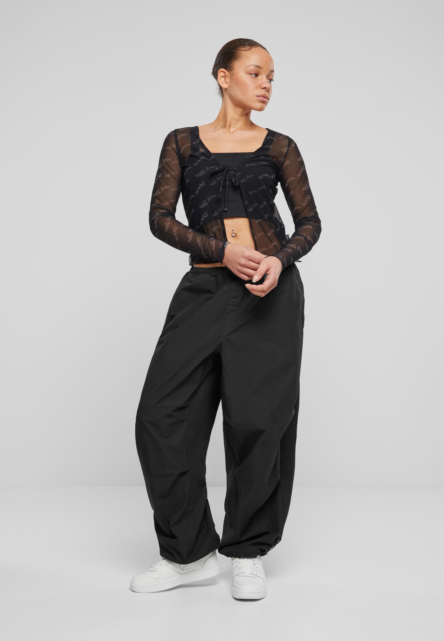 Karl Kani Longsleeve »Karl Kani Damen KW242-008-2 Chest Signature Front Tie LS«, (1 tlg.)