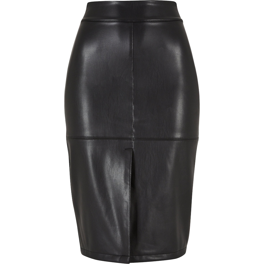 URBAN CLASSICS Sommerrock »Urban Classics Damen Ladies Synthetic Leather Pencil Skirt«, (1 tlg.)
