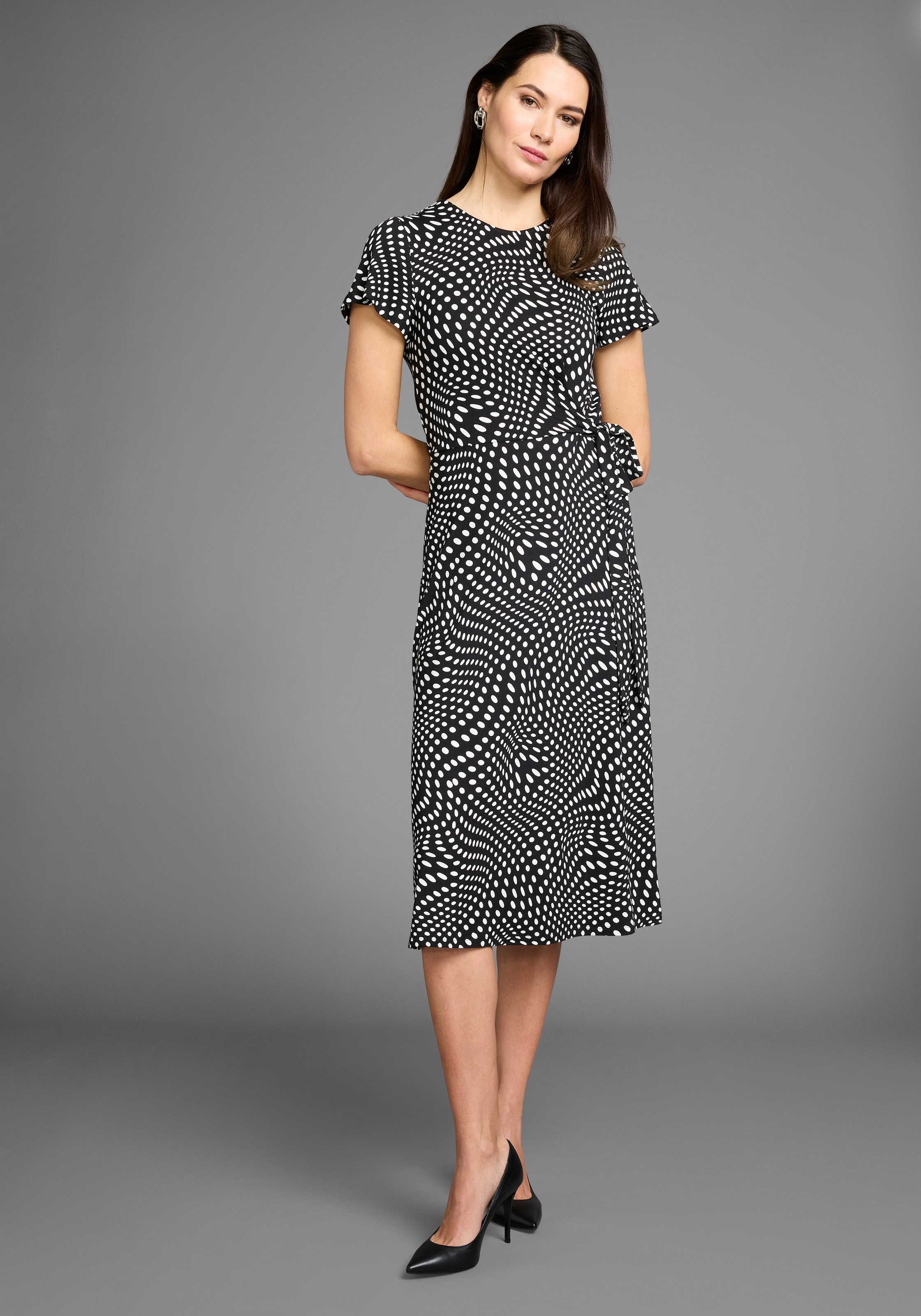 HECHTER PARIS Druckkleid, mit Wickeldetail und Midiform