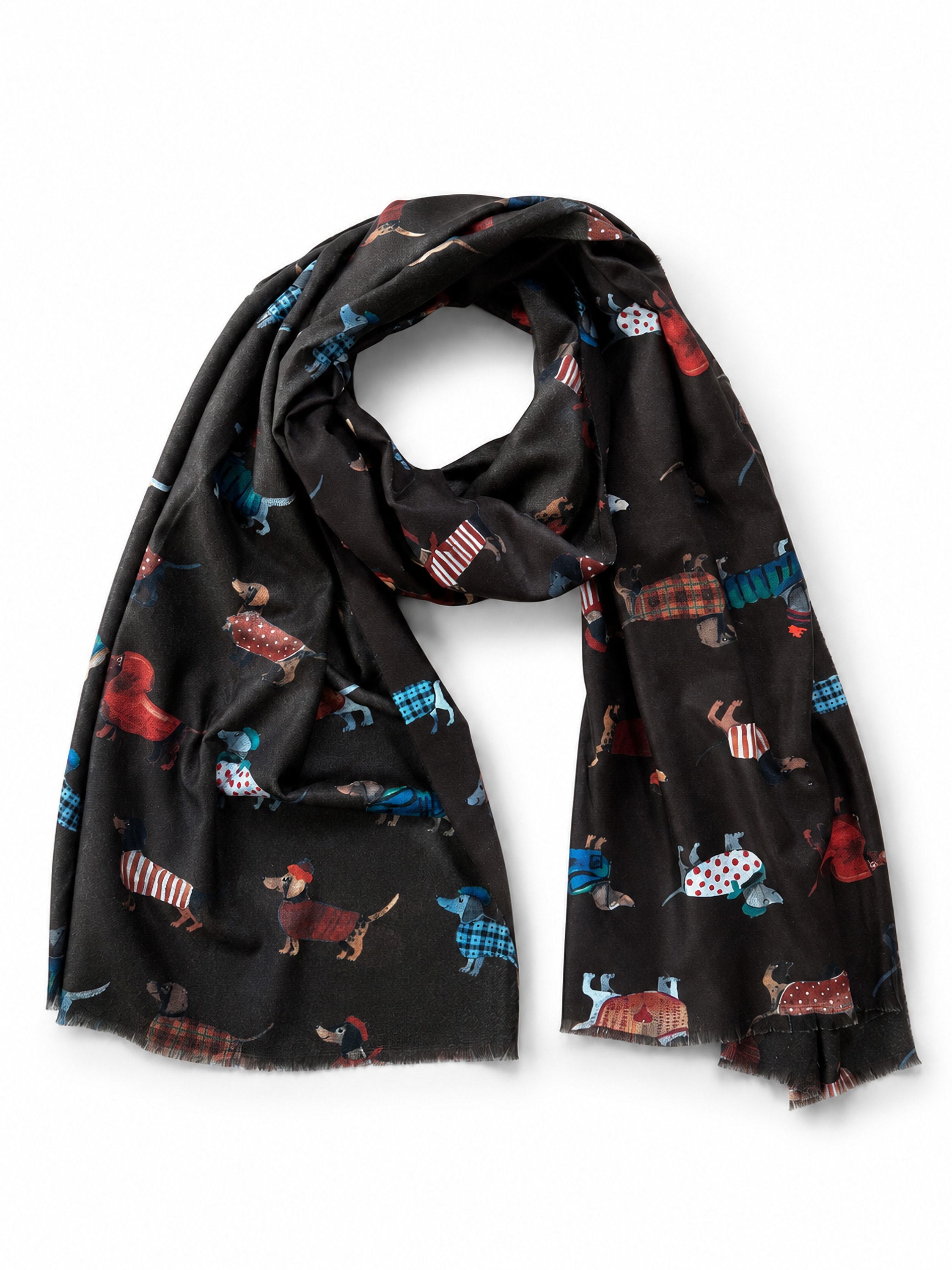 COLLEZIONE ALESSANDRO Modeschal "Bodo" 1 Stk. warmer Winterschal mit Dackel-Print