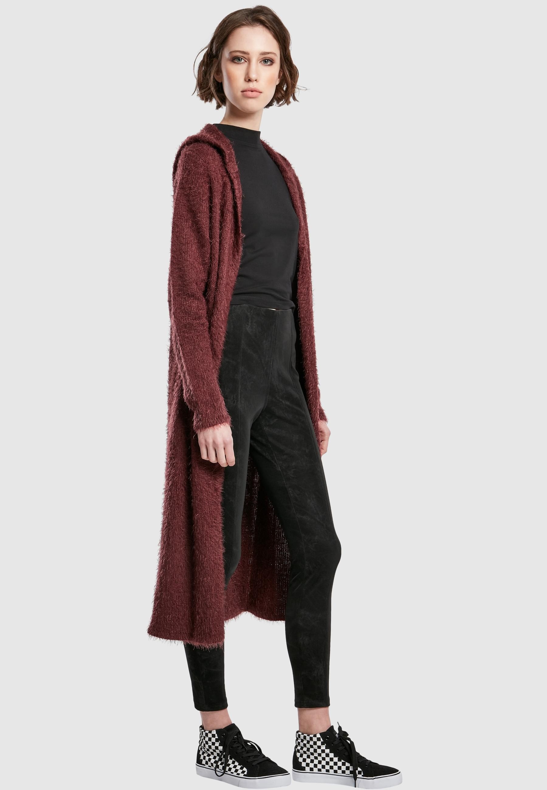 URBAN CLASSICS Strickjacke »Urban Classics Damen Ladies Hooded Feather Cardigan«
