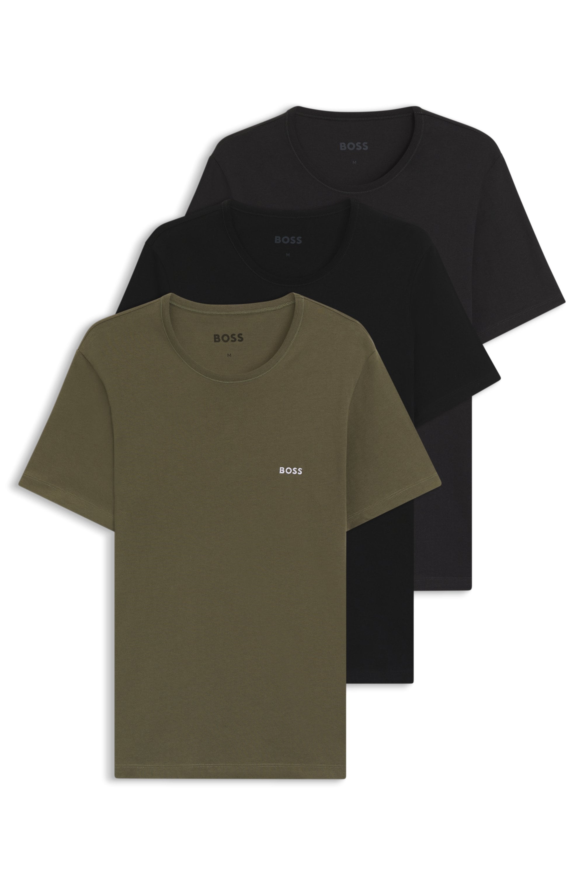 BOSS T-Shirt "TShirtRN 3P Classic", (Packung, 3 tlg.), mit BOSS Stickerei günstig online kaufen