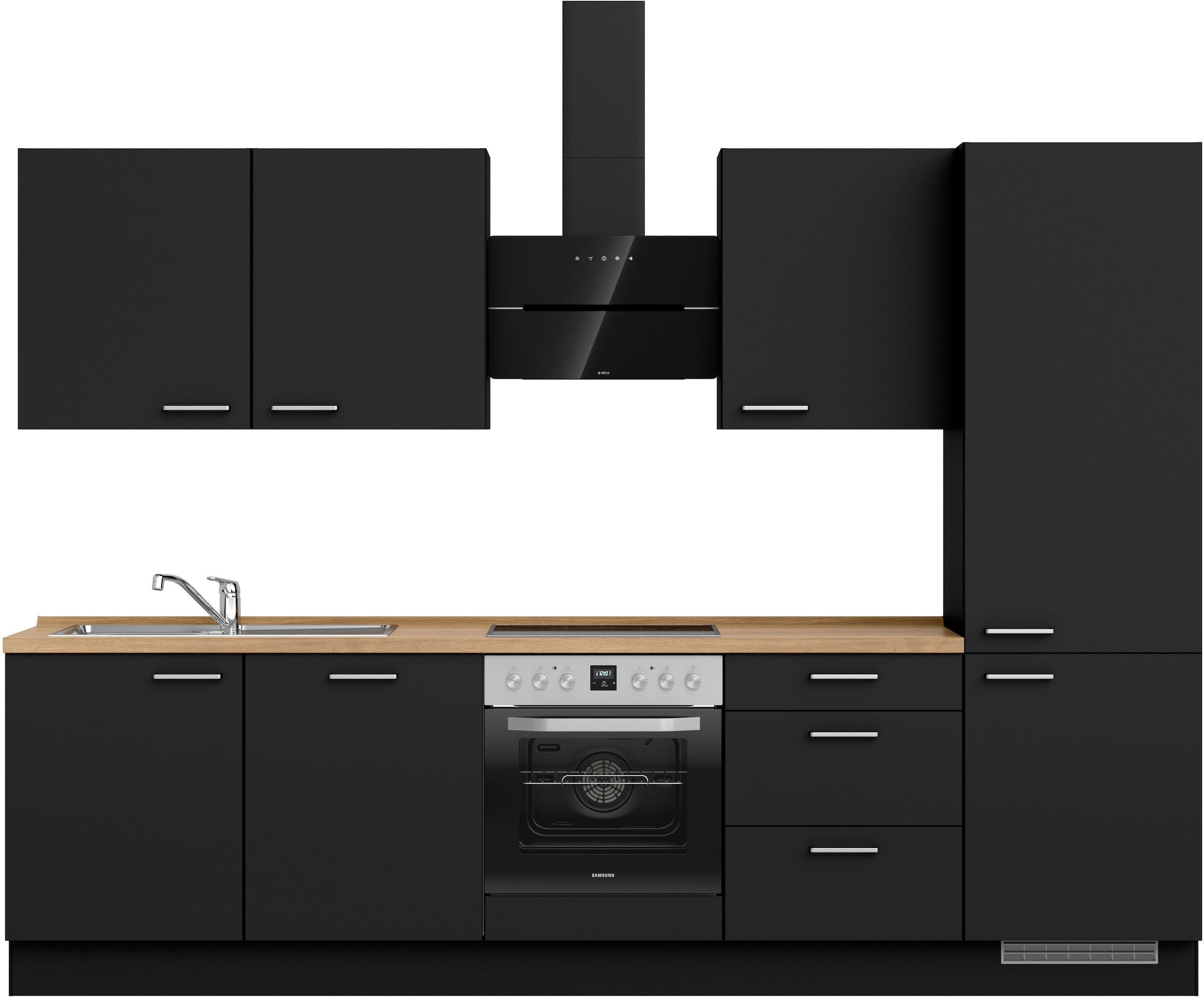 nobilia Küchenzeile ""Touch II", NEU: individuell anpassbar mit gratis Profi-Beratung" vormontiert, Breite 300 cm, Ausrichtung wählbar, wahlw. mit E-Geräten