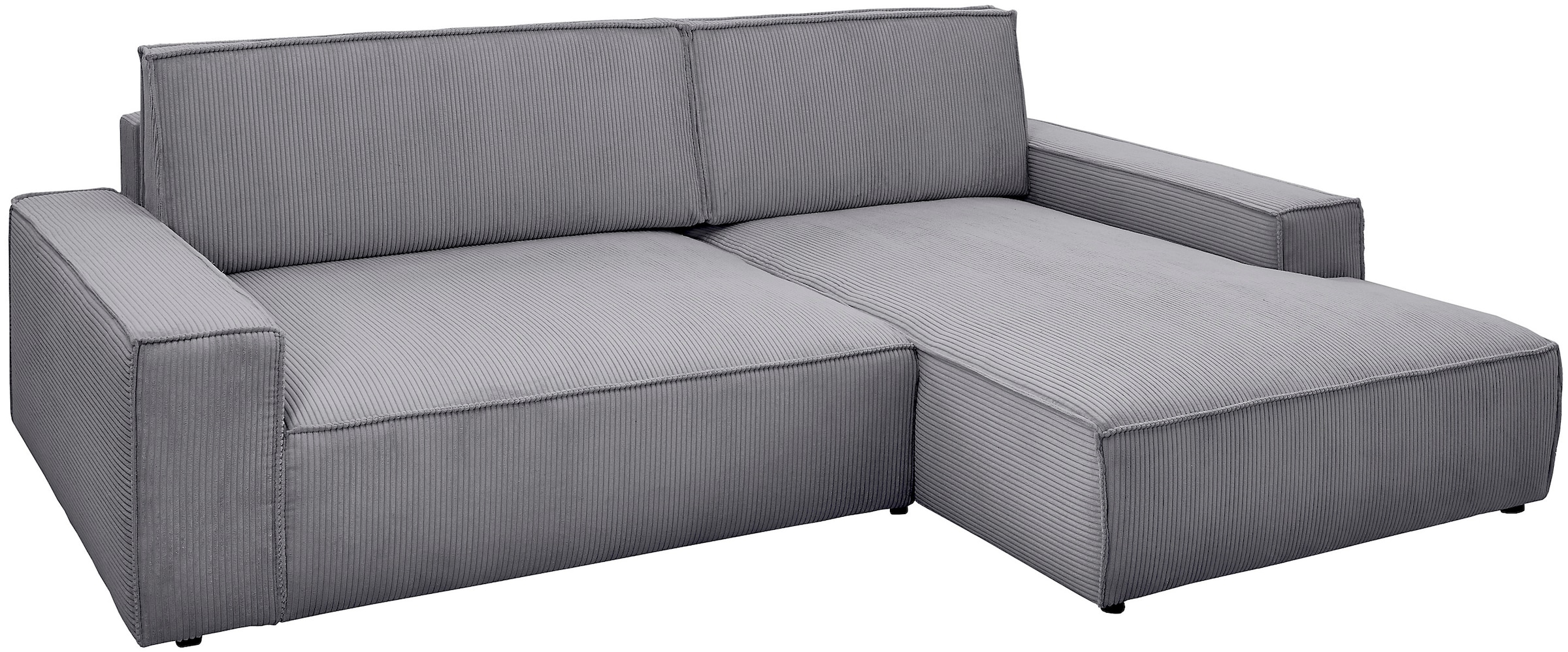 Home affaire Ecksofa »NEU: SHERWOODL XXL 284, Big-Sofa L-Form, tiefe Sitzfläche 95 cm, Cord,«, Leinenoptik, Recamiere rechts/links, auch als Schlafsofa stellbar