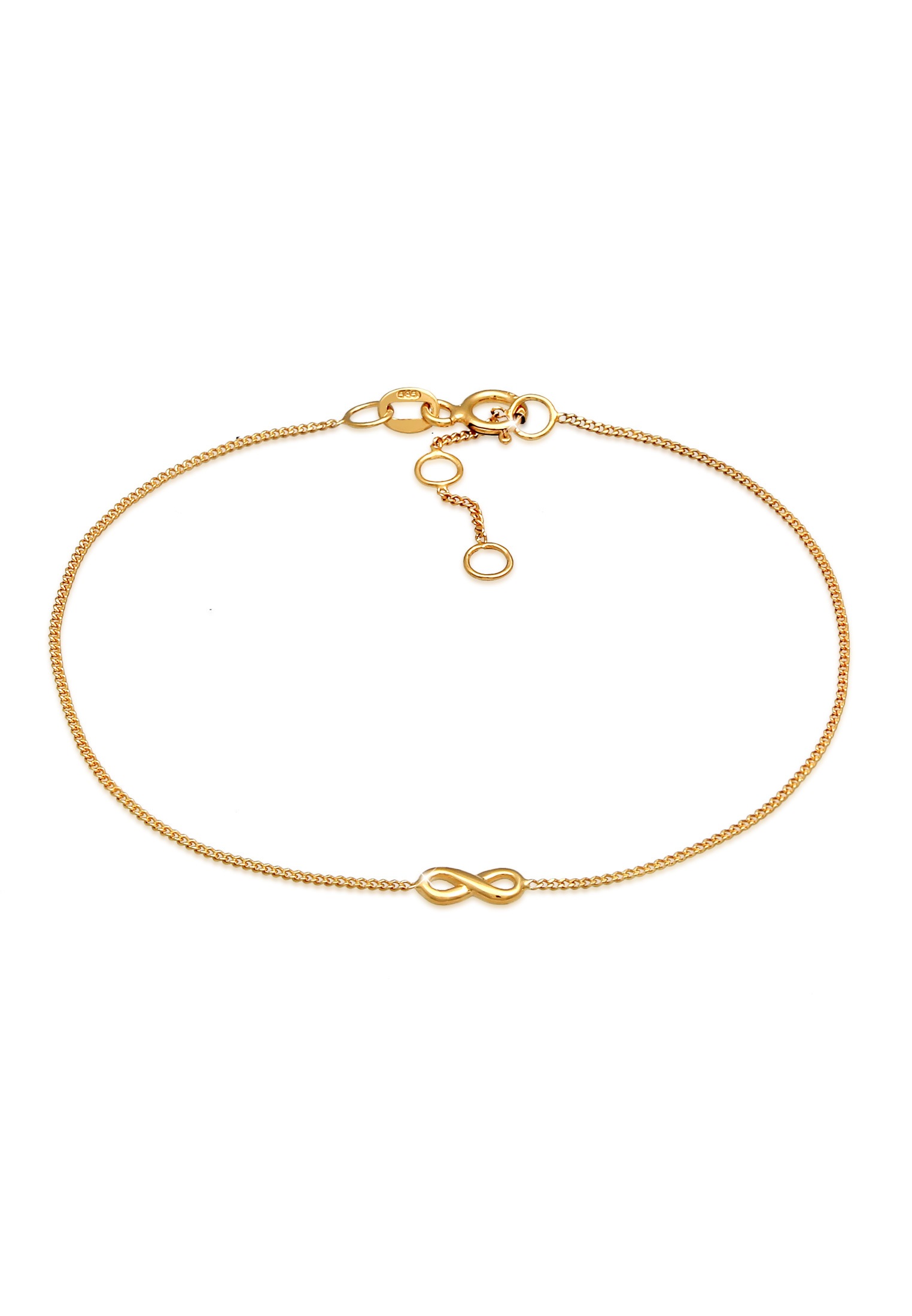 Elli Premium Armband »Infinity Unendlichkeit Symbol 585 Gelbgold«