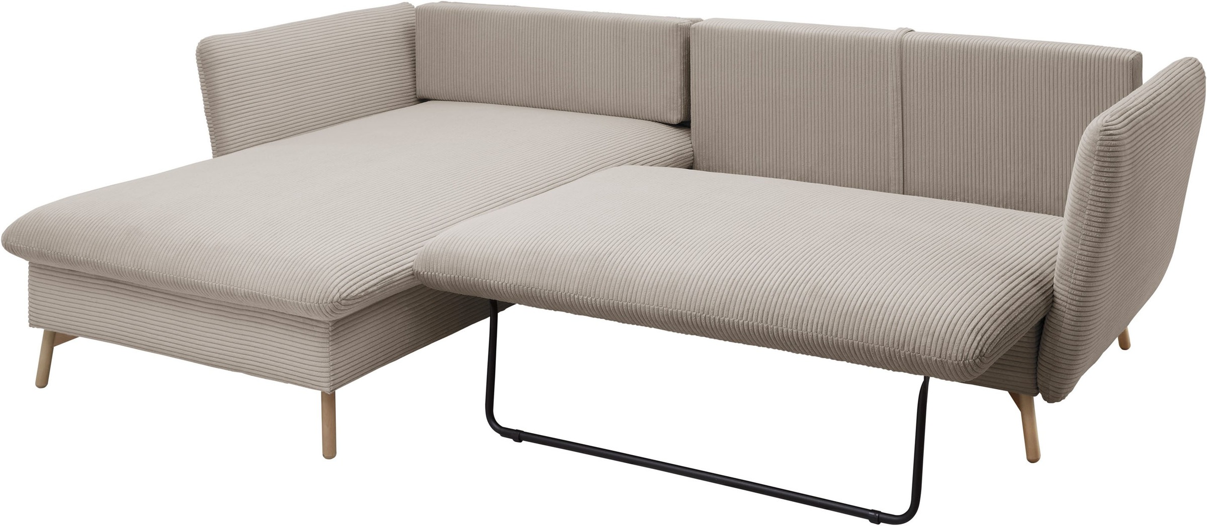 andas Ecksofa »MERLE, 258 cm, L-Form, traumhafter Cord,«, mit Bettfunktion und Bettkasten, Liegefläche 224 x 139